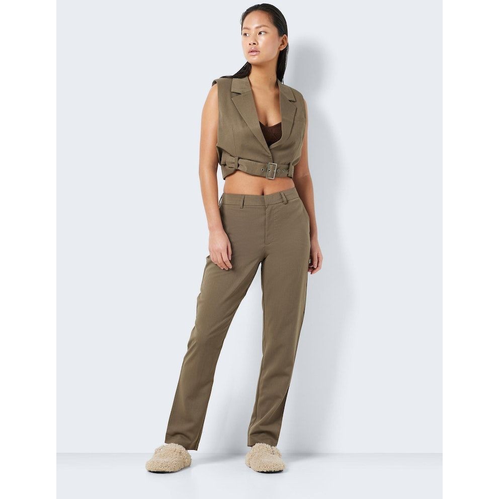 NOISY MAY Paltas moterims, Žalia, NMTHEA S/L BELTED VES 3