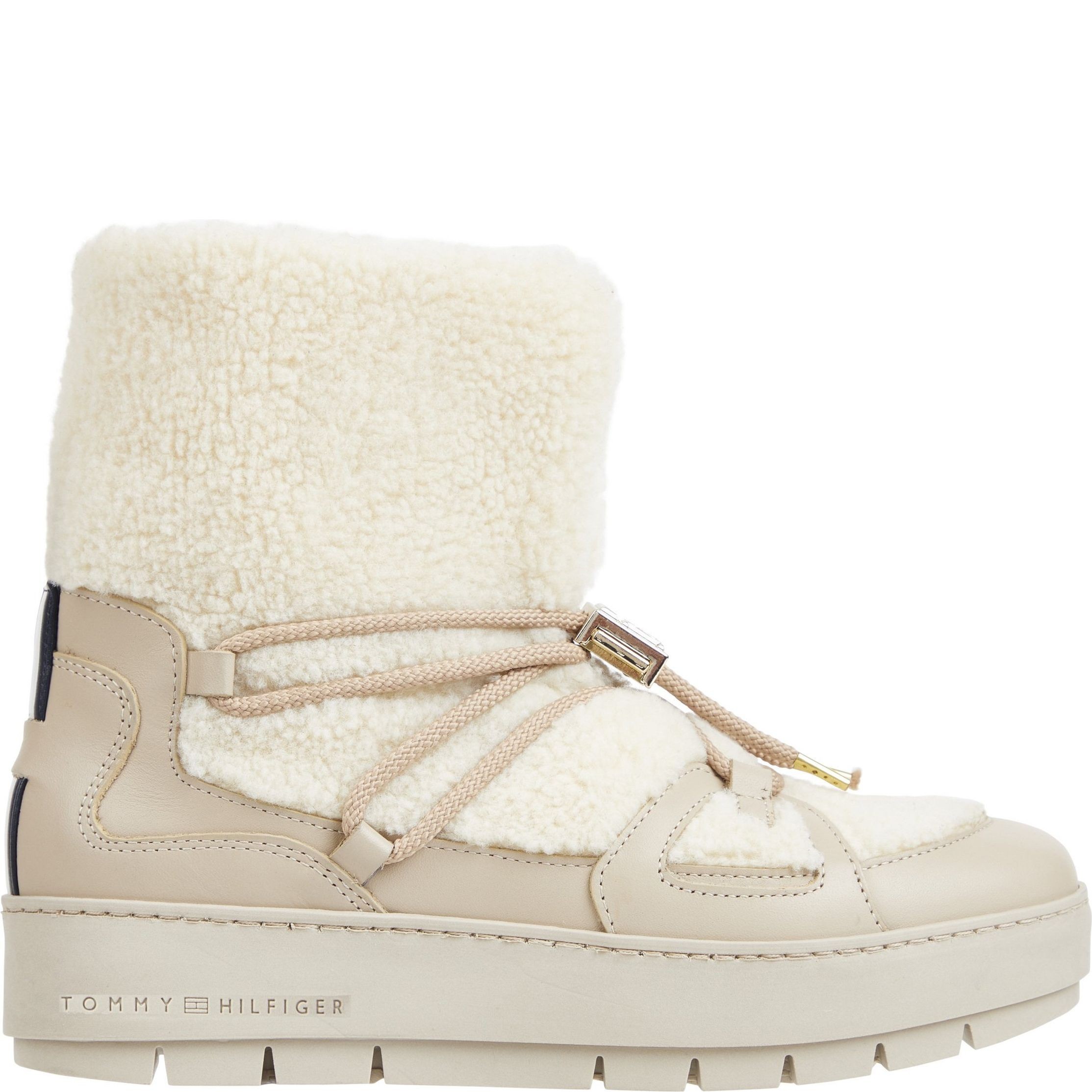 TOMMY HILFIGER Aulinukai moterims, Smėlio, Teddy snowboot 2