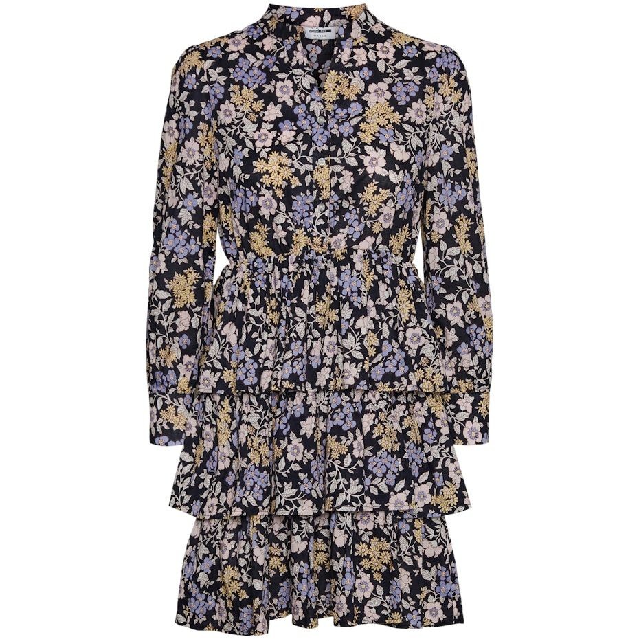 NOISY MAY Kardiganas moterims, Juoda, NMLAURA L/S LAYER DRE