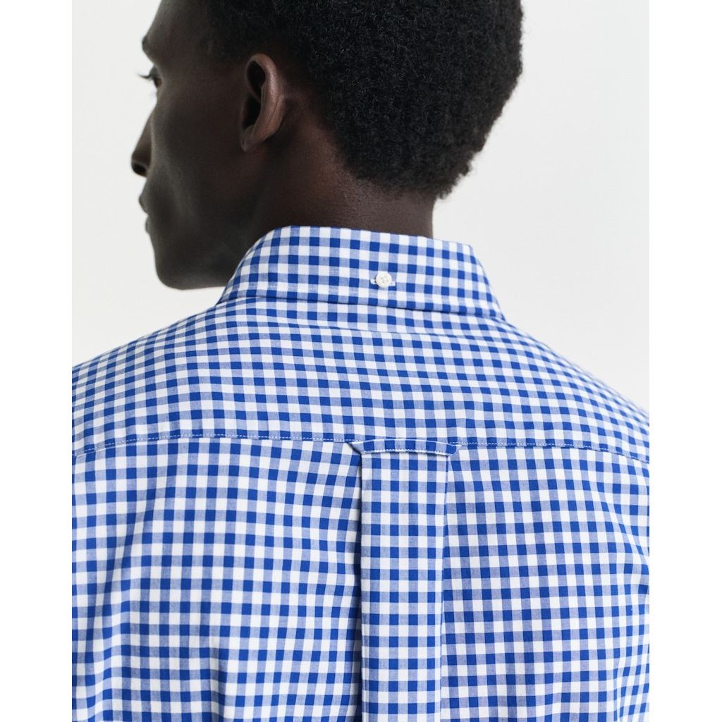 GANT Marškiniai vyrams, Mėlyna, REG POPLIN GINGHAM SHIRT 4