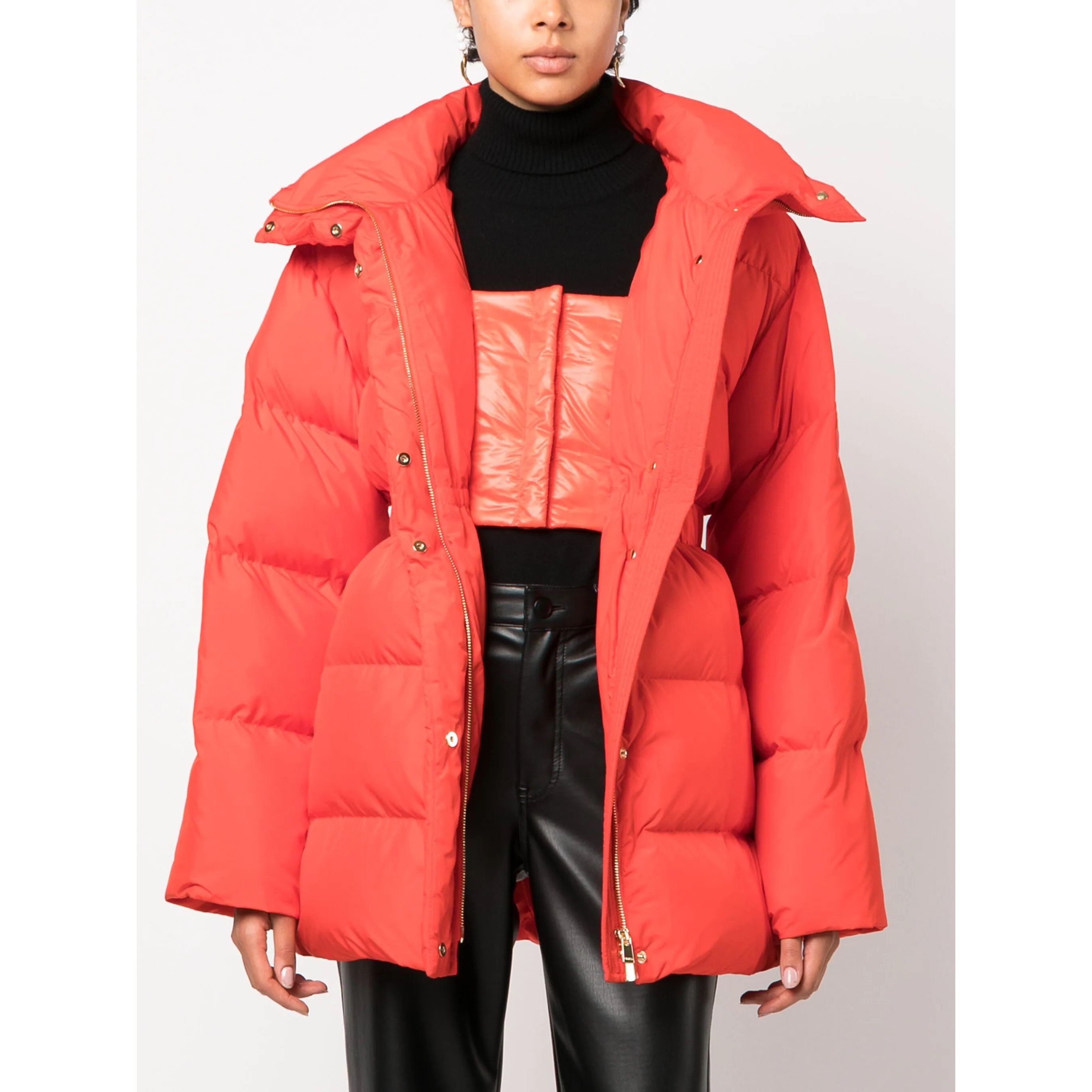 PINKO Pūkinis paltas moterims, Oranžinė, Causale coat 2