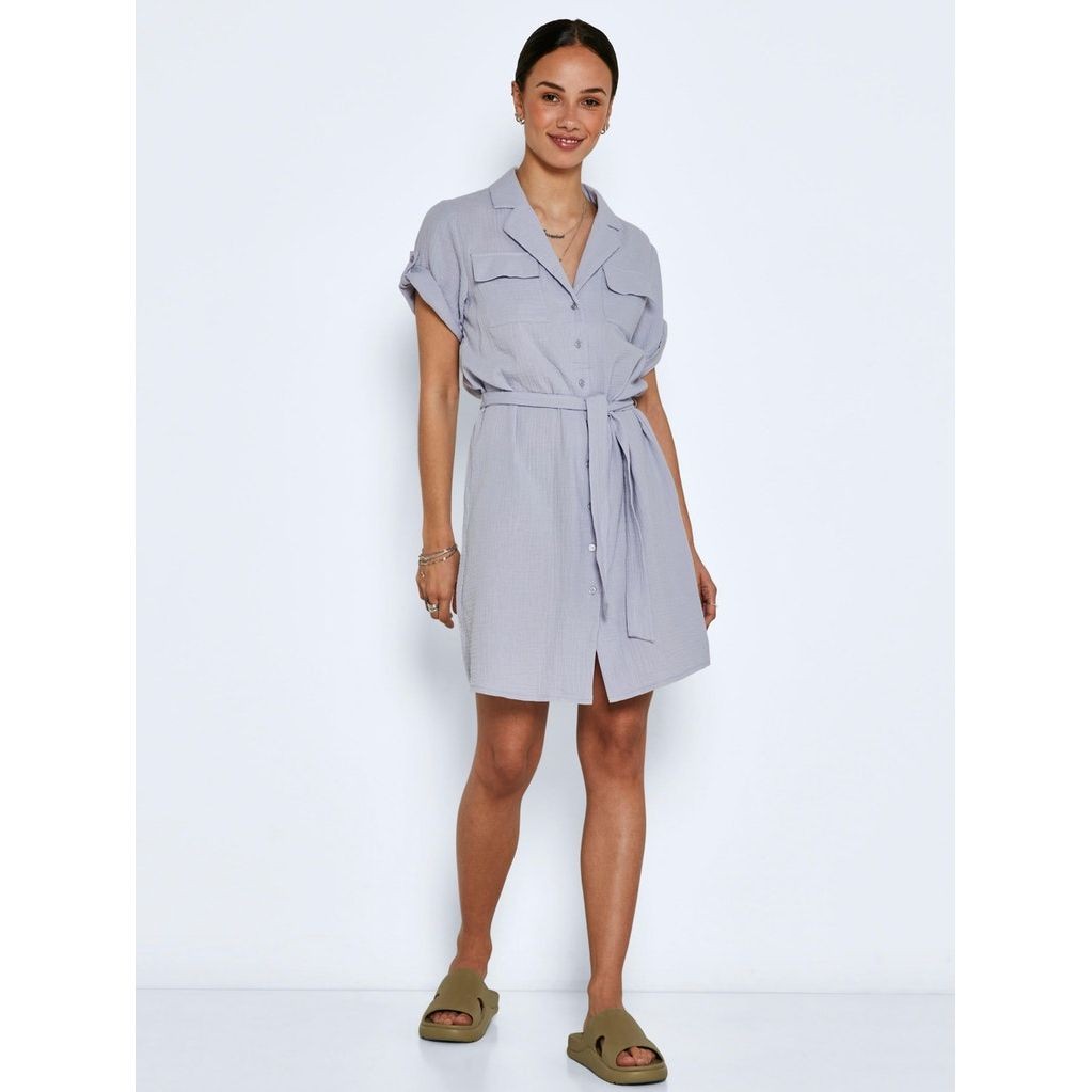 NOISY MAY Maxi suknelė moterims, Violetinė, NMLILLA S/S BELTED DR 3