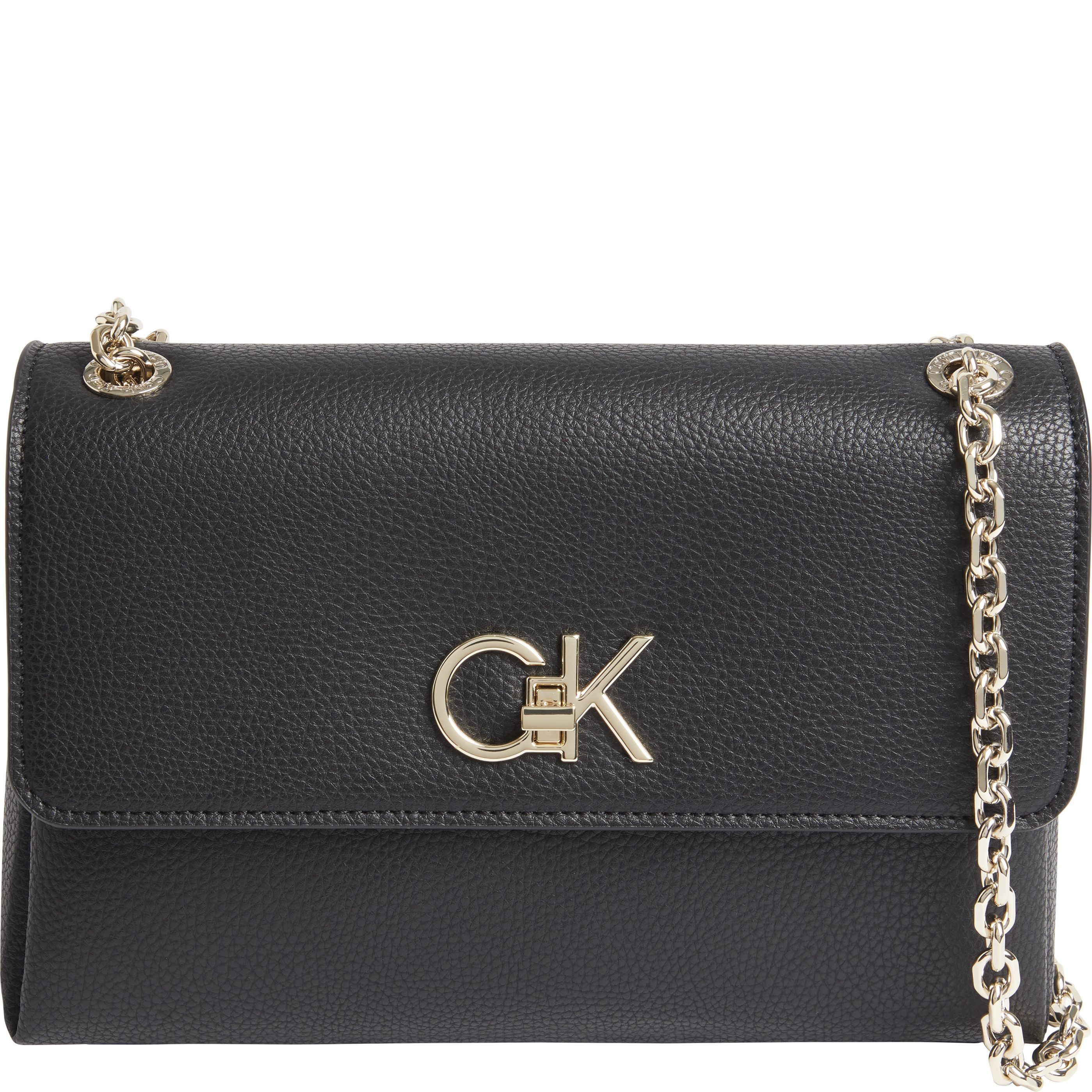 CALVIN KLEIN Rankinė per petį moterims, Juoda, Re-lock crossbody 1