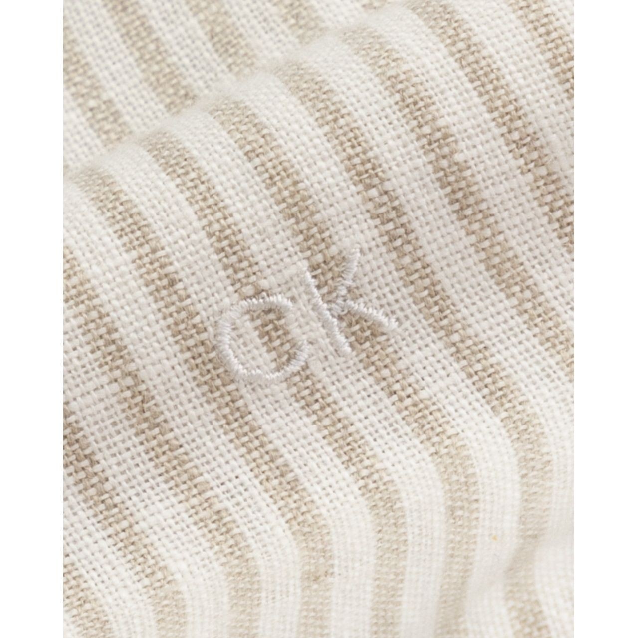 CALVIN KLEIN Marškiniai ilgomis rankovėmis vyrams, Smėlio, Linen stripe slim shirt 3