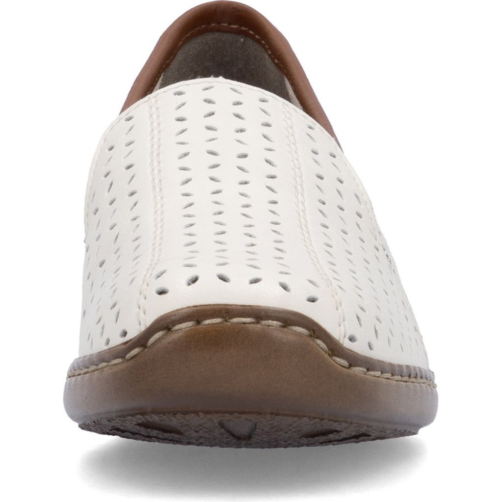 RIEKER Loaferiai moterims, Balta, Slipper 6