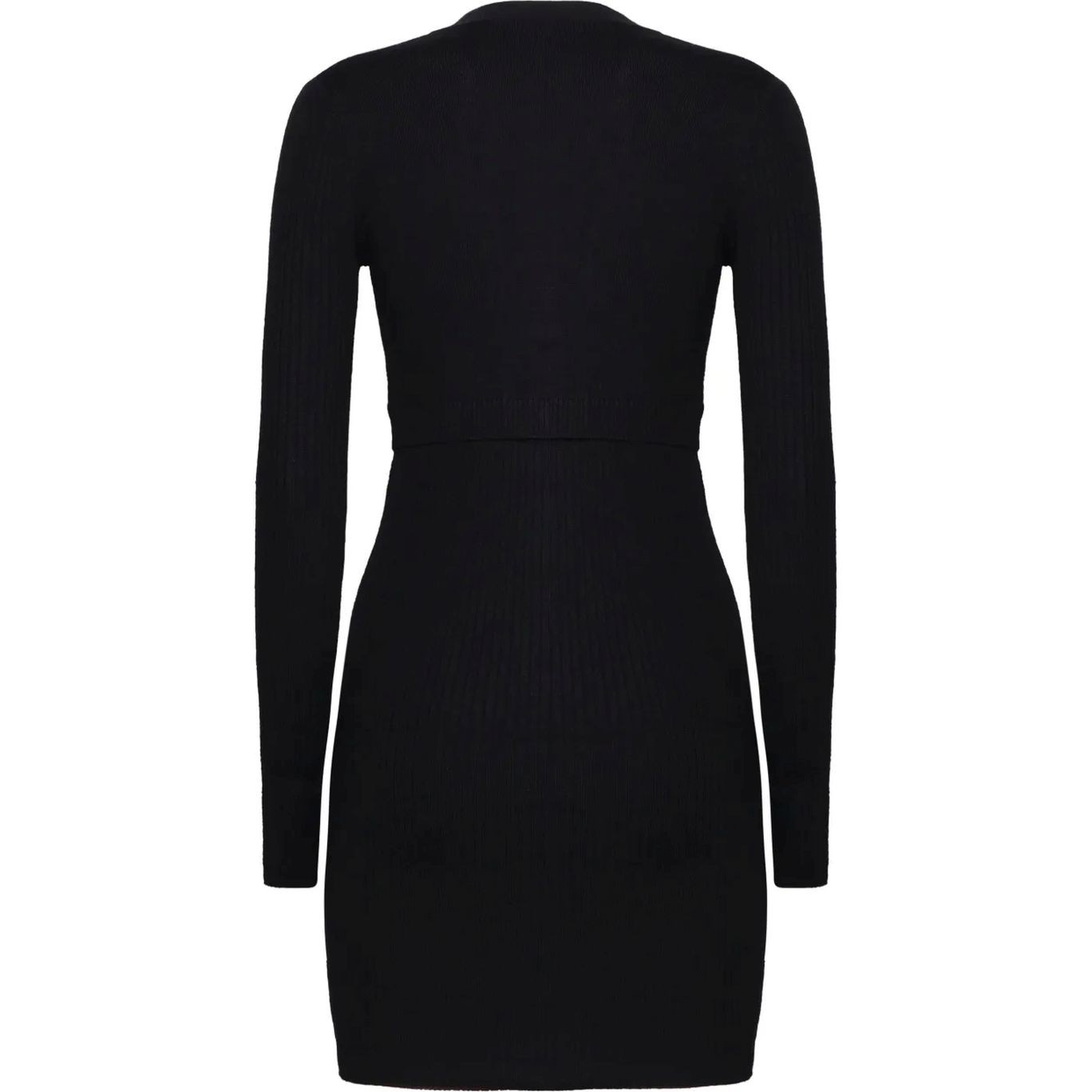 PINKO Mini suknelė moterims, Juoda, Long-sleeve knitted dress 2