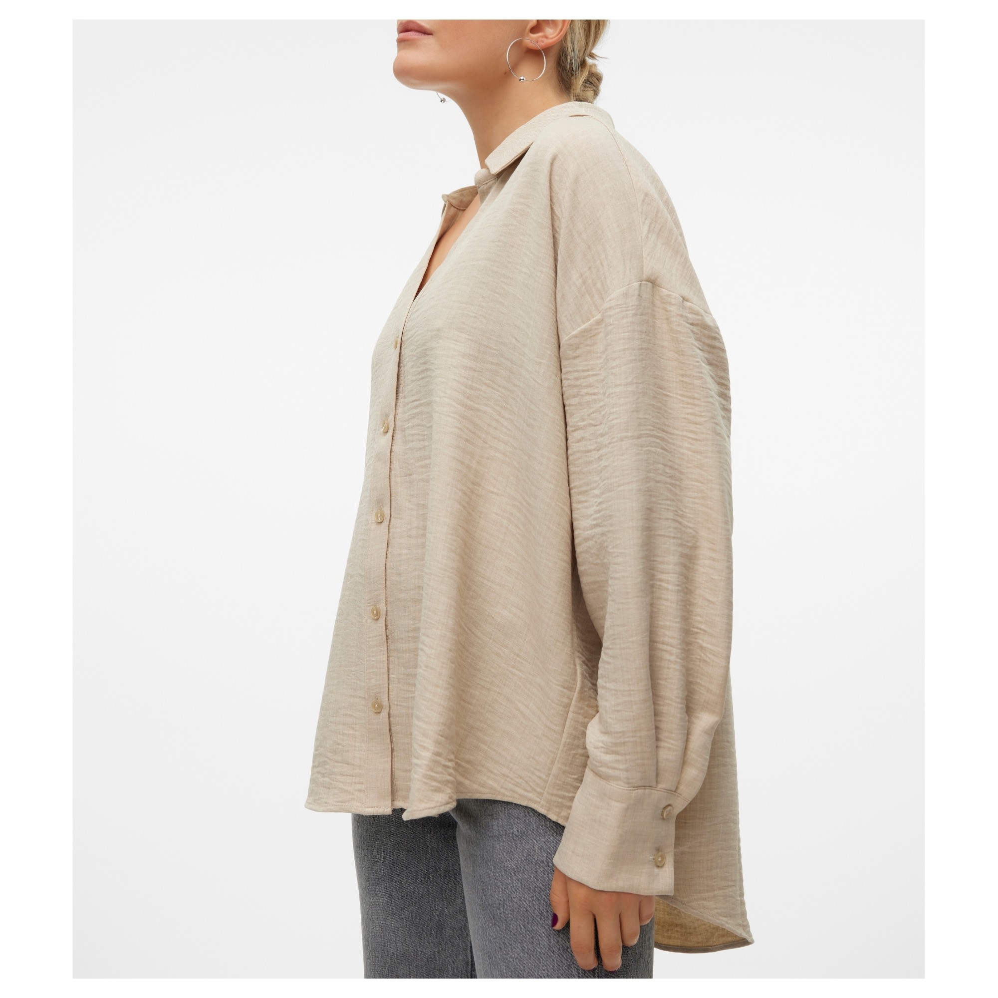 VERO MODA Marškiniai trump. rankovėmis moterims, Smėlio, Melaney 2