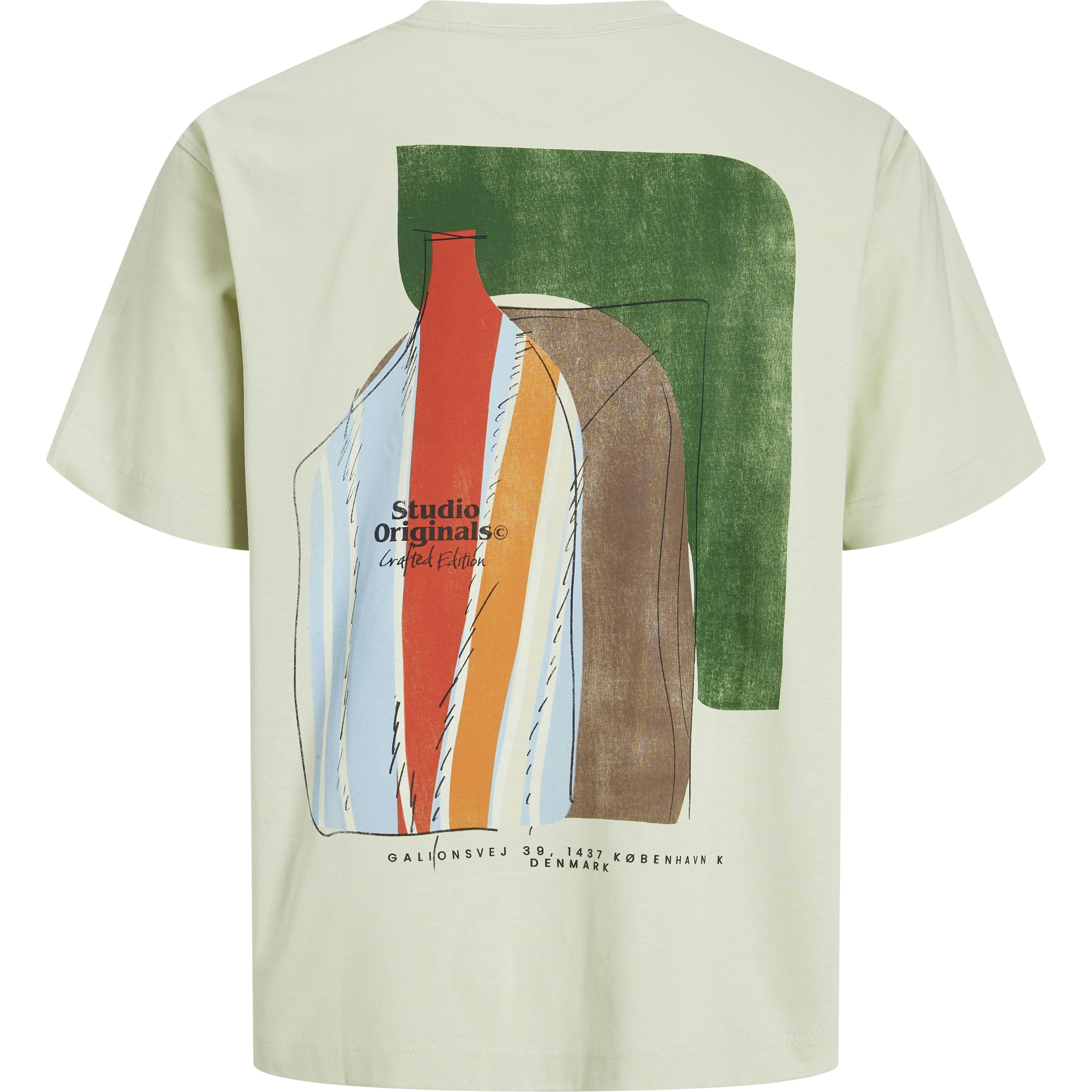 JACK & JONES Marškinėliai vyrams, Žalia, Paros abstract tee 2