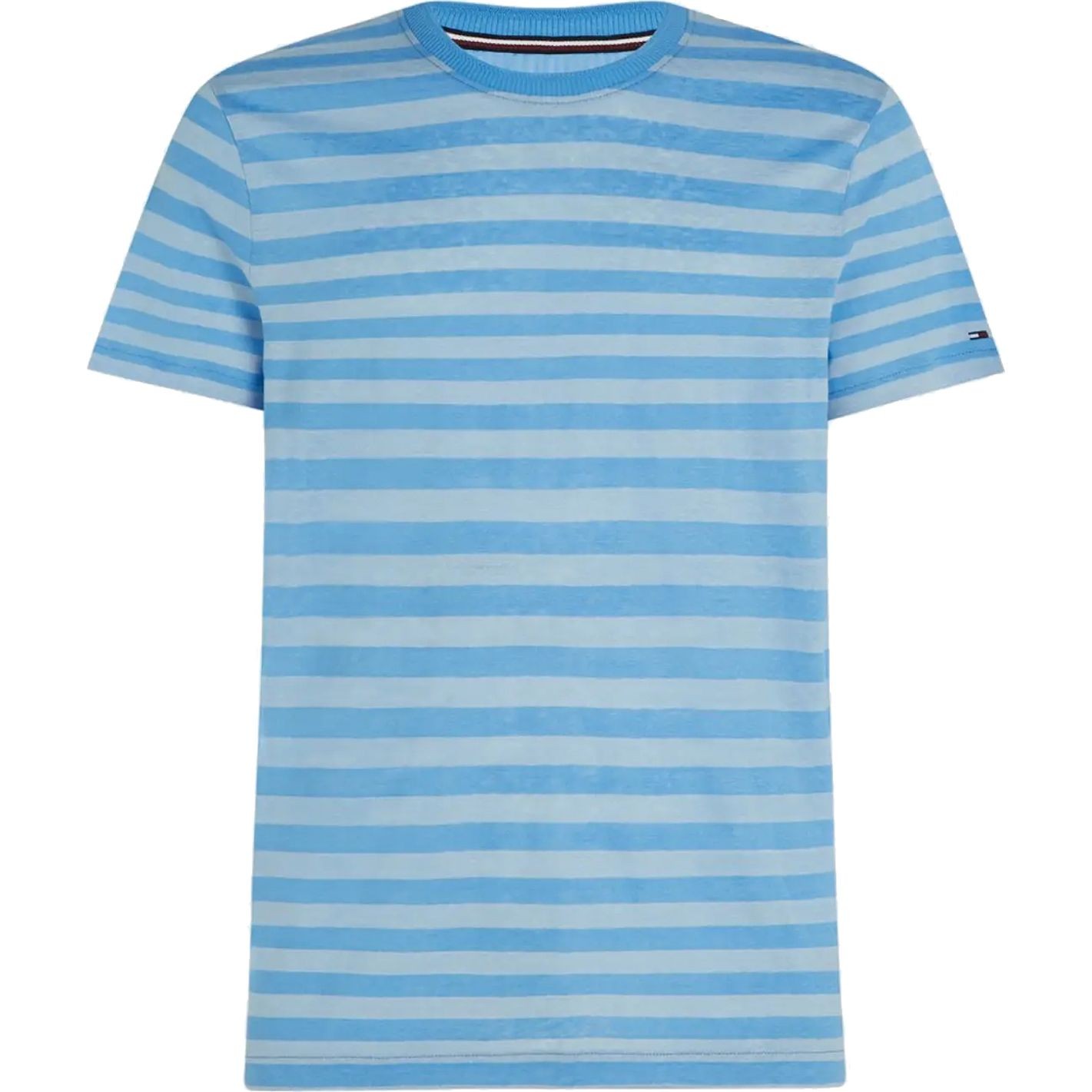 TOMMY HILFIGER Marškinėliai trump. rankovėmis vyrams, Mėlyna, Dc stripe linen tee 1
