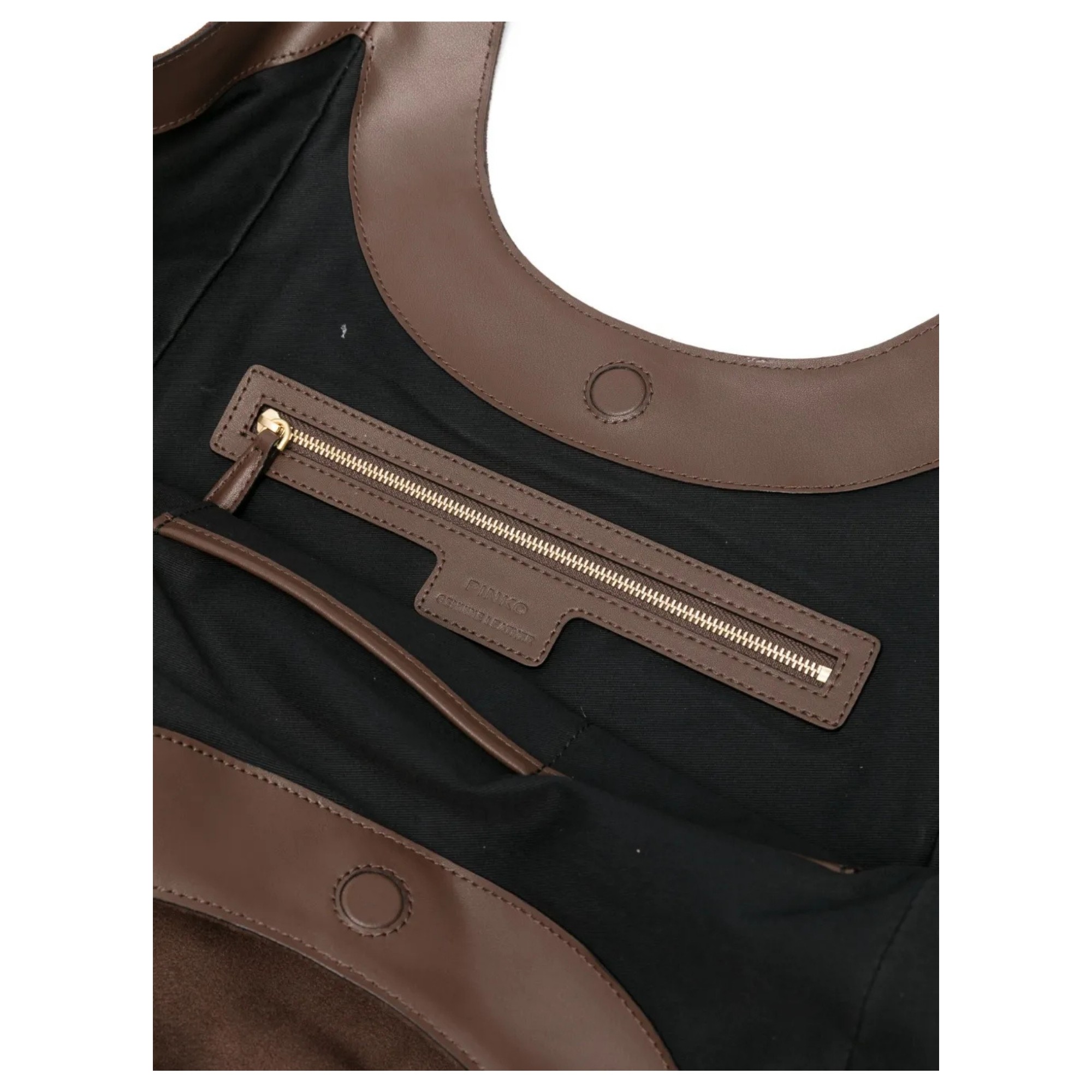 PINKO Pirkinių krepšys moterims, Ruda, Tote extra bag suede + vitello 4