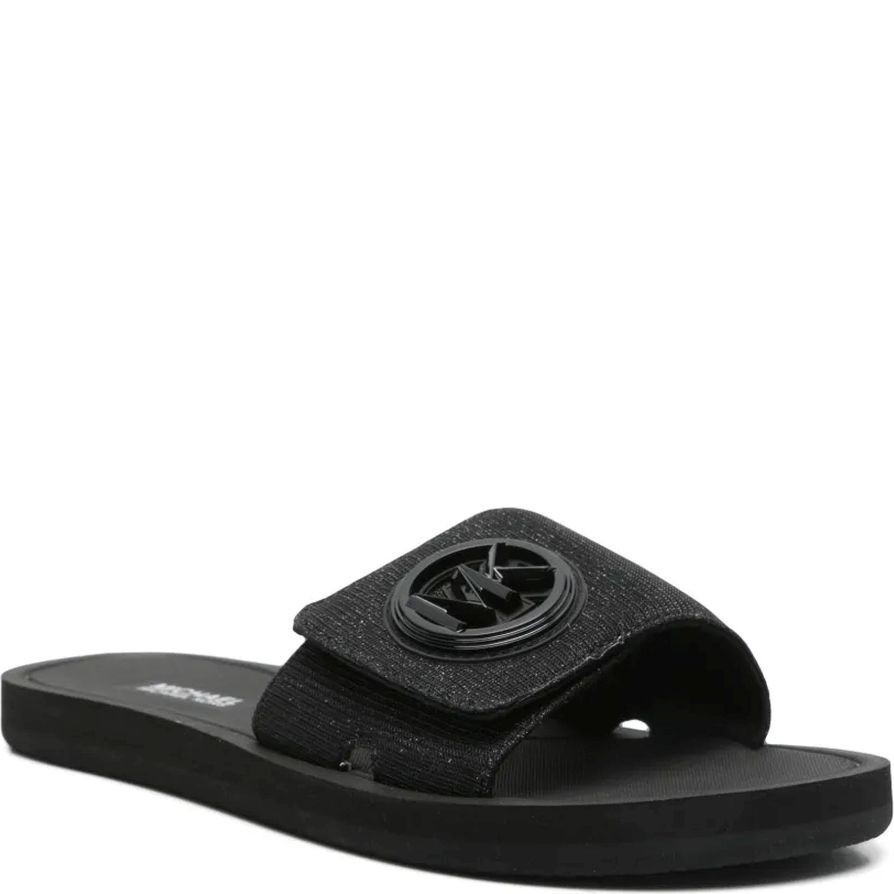 MICHAEL KORS Šlepetės moterims, Juoda, Mk charm slide 2