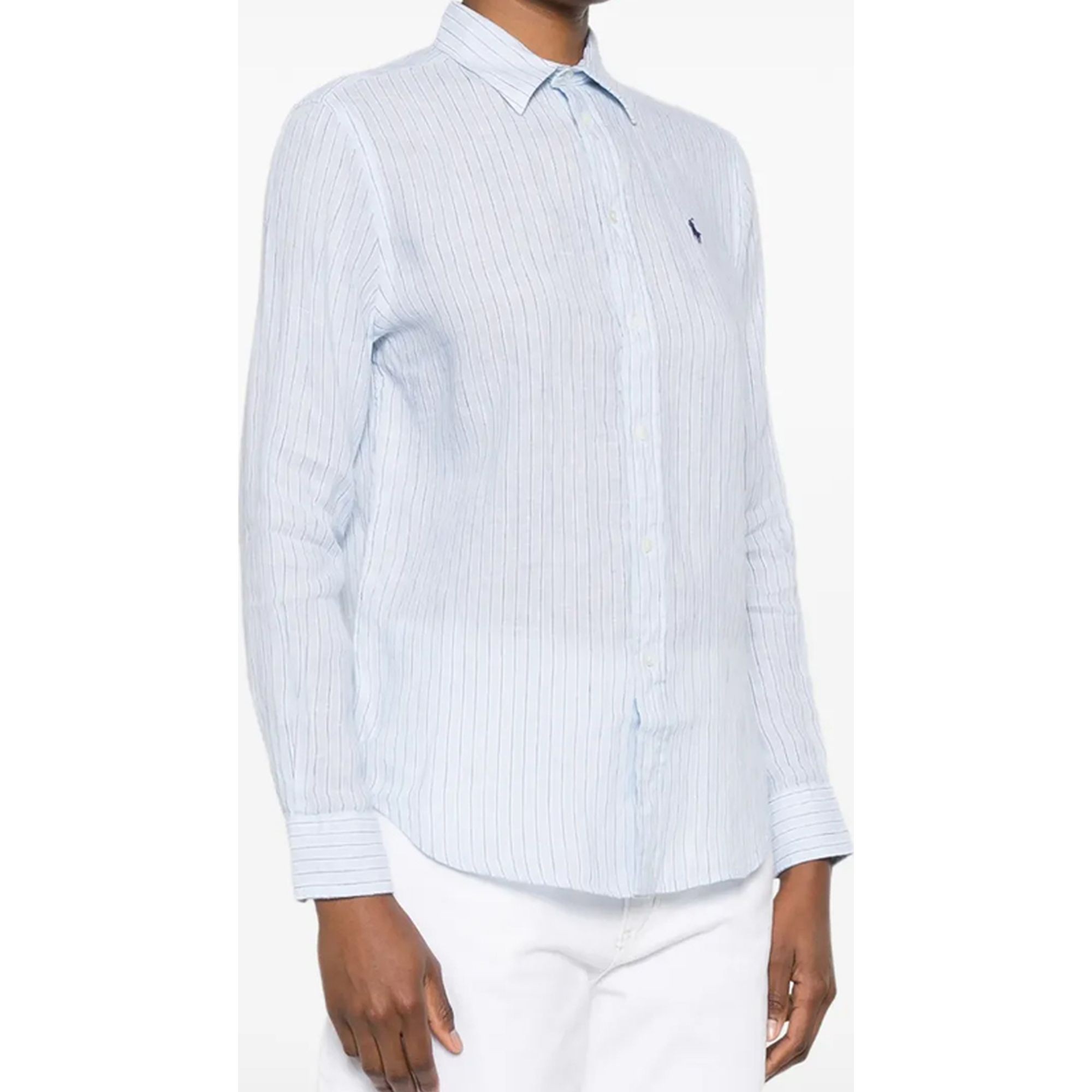 POLO RALPH LAUREN Marškiniai ilgomis rankovėmis moterims, Mėlyna, Woven-sport shirt-shirt 2