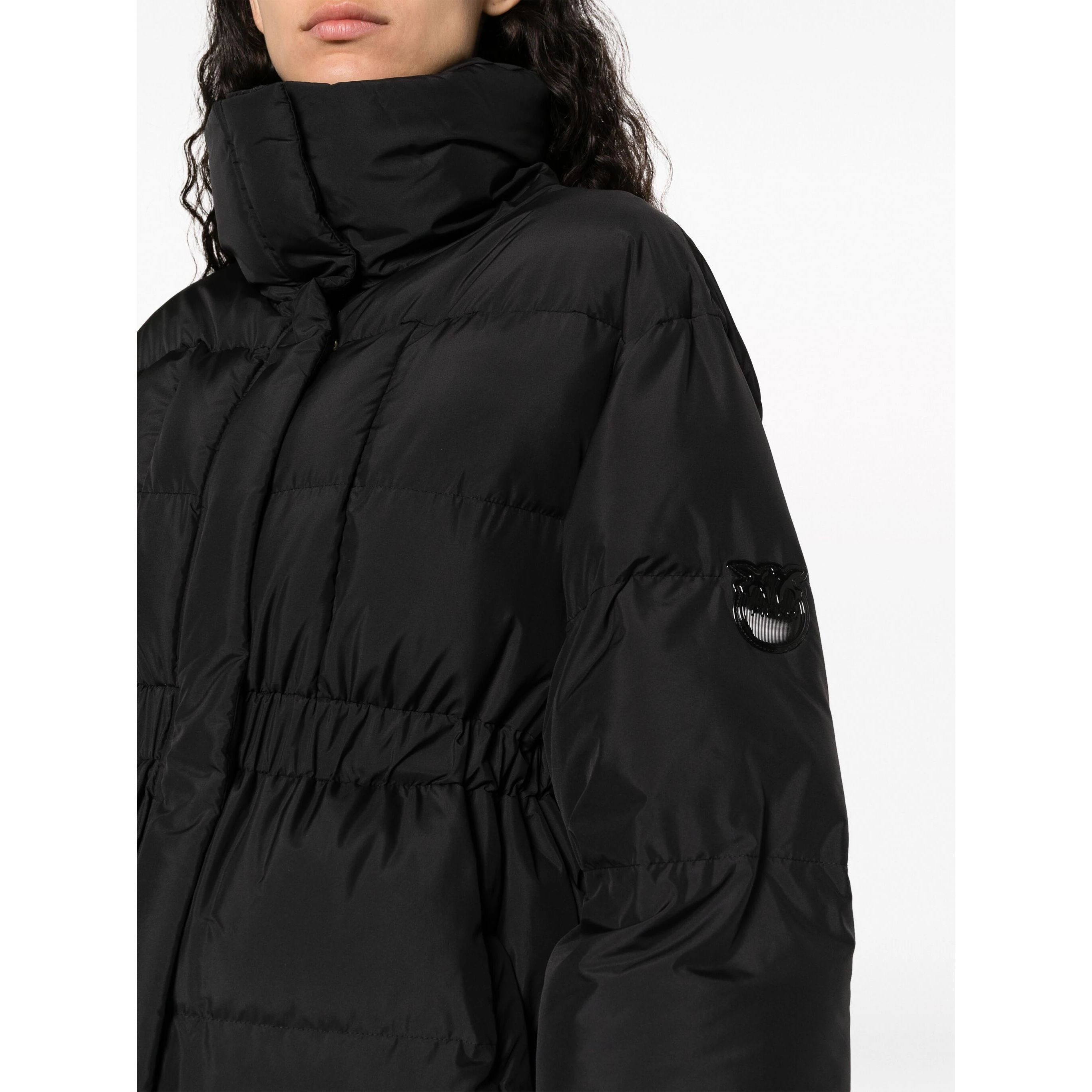 PINKO Pūkinis paltas moterims, Juoda, Causale coat 4