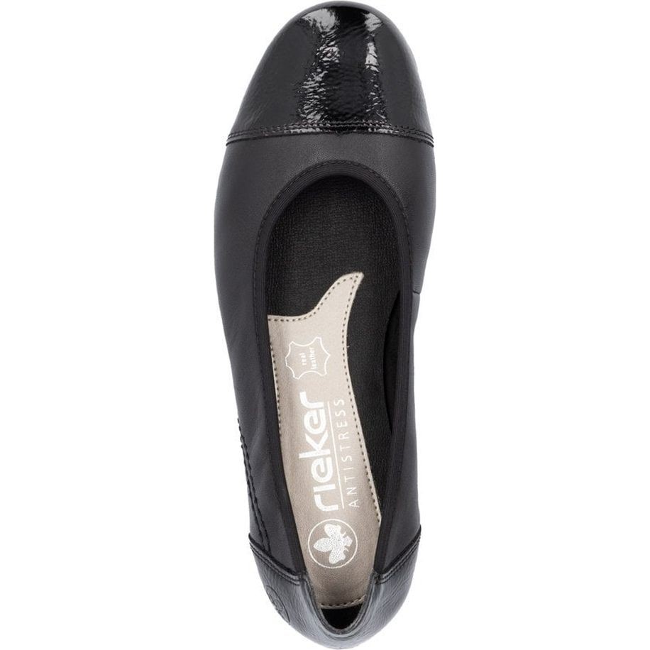 RIEKER Balerinos moterims, Juoda, Ladies shoes 5