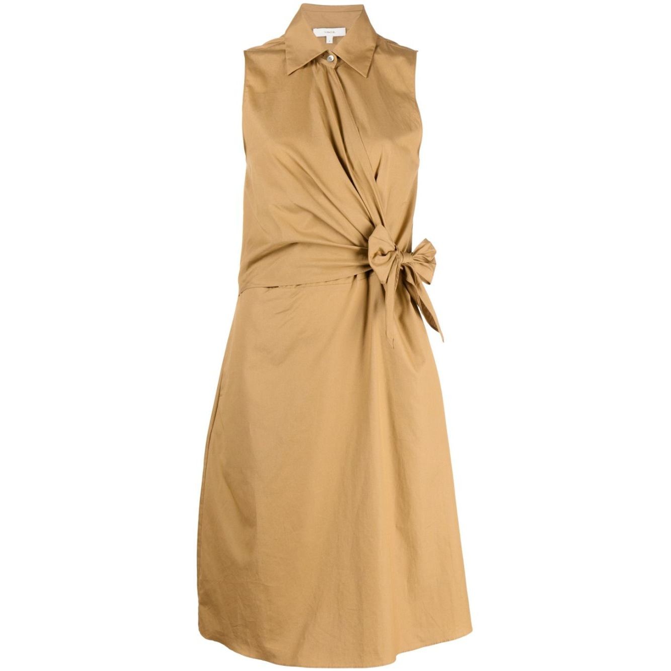 VINCE Maxi suknelė moterims, Ruda, Wrap shirt dress