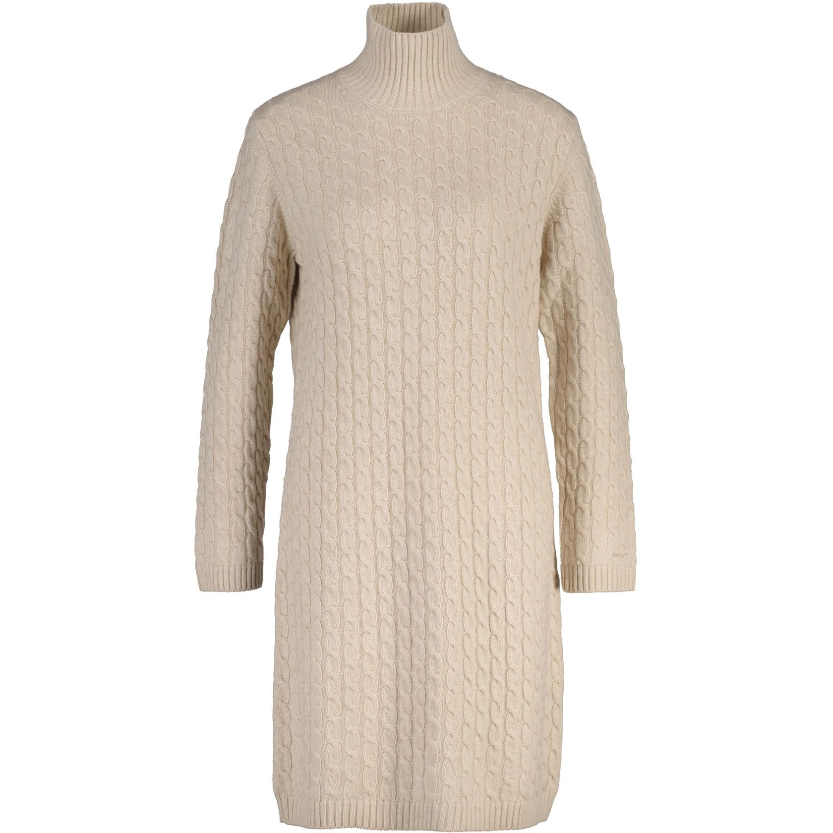 GANT Midi suknelė moterims, Smėlio, cable knit dress 1