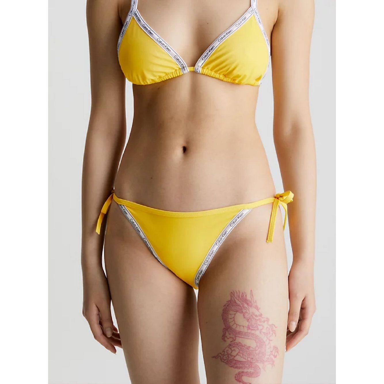 CALVIN KLEIN UW Apatinė kostiumėlio dalis moterims, Geltona, String side tie 4