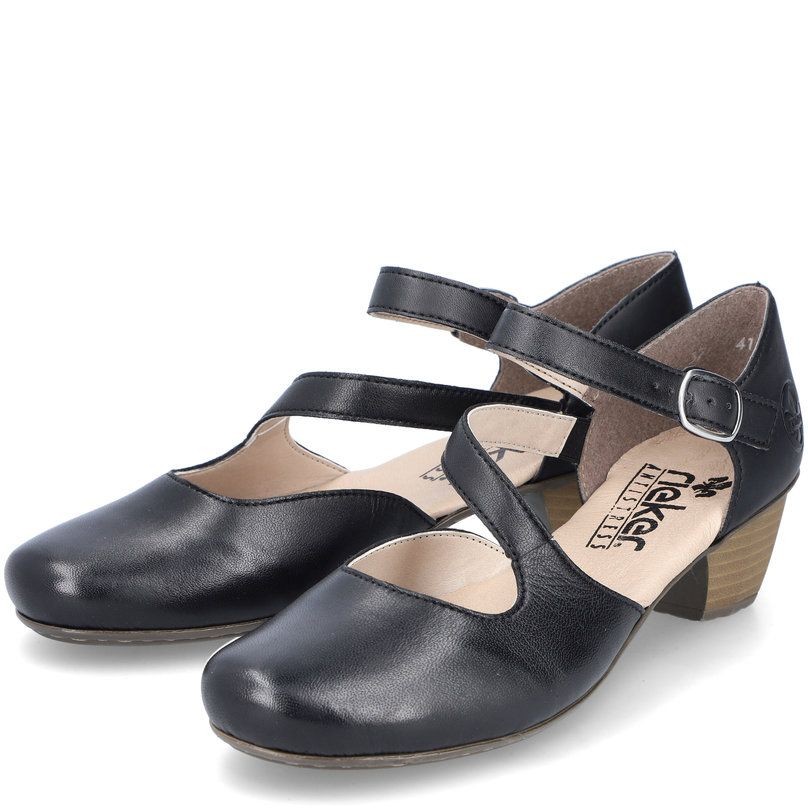 RIEKER Bateliai - moterims, Juoda, SANDALS 5