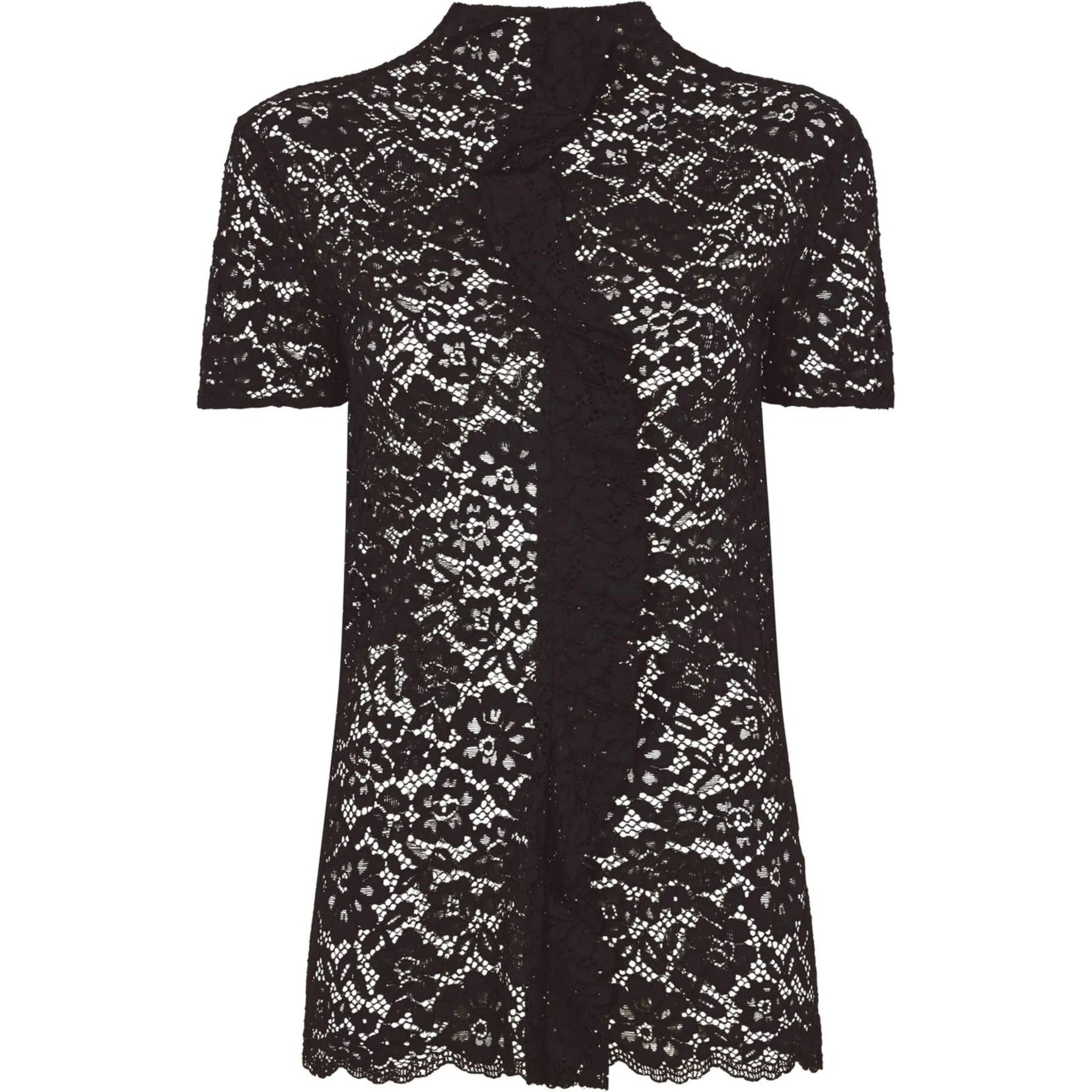 PROENZA SCHOULER Palaidinės moterims, Juoda, Stretch lace short sleevetop