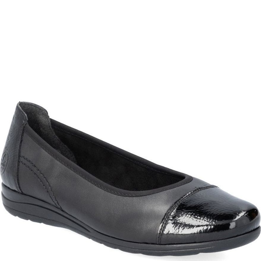 RIEKER Balerinos moterims, Juoda, Ladies shoes 1