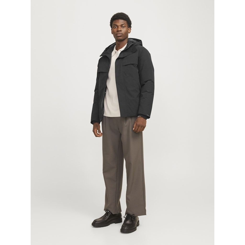 JACK & JONES Pūkinė striukė vyrams, Juoda, Wave jacket 3