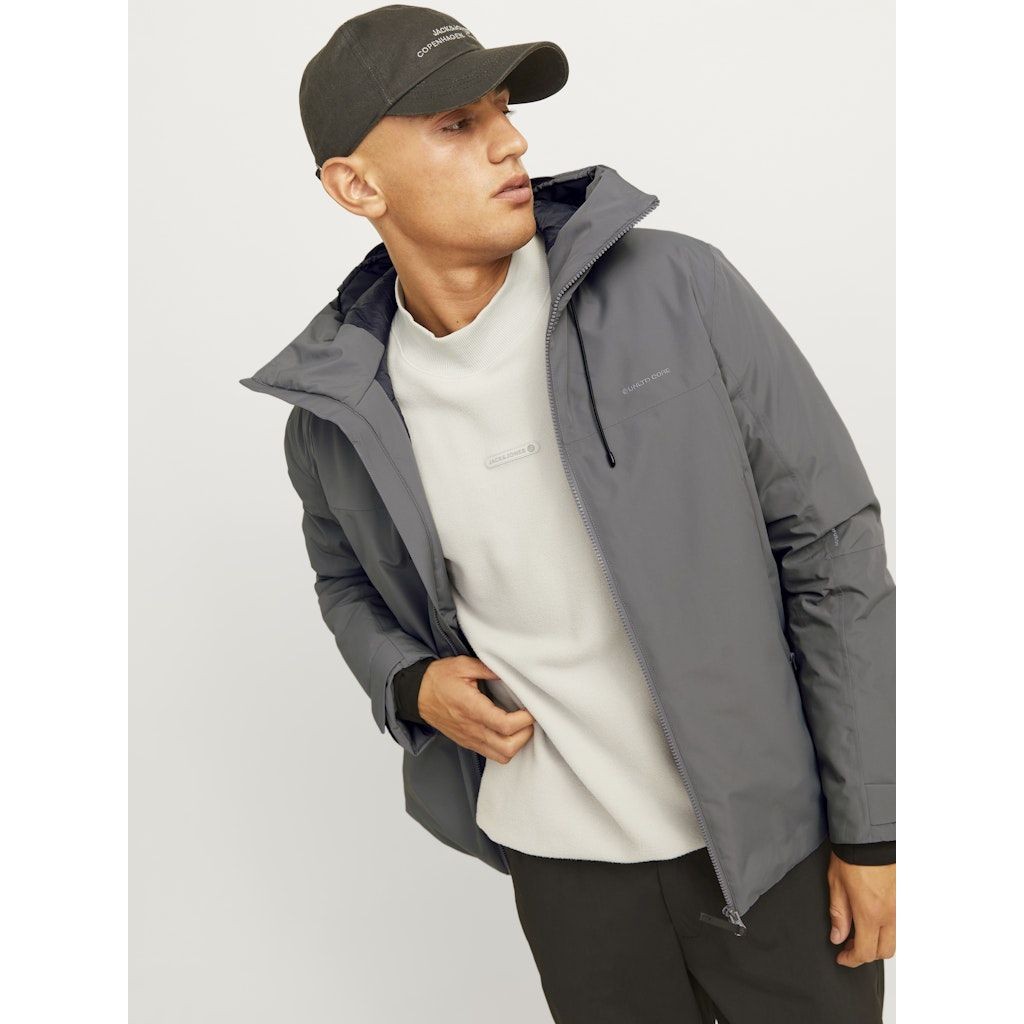 JACK & JONES Lengva striukė vyrams, Pilka, Summit padded shell jacket 3