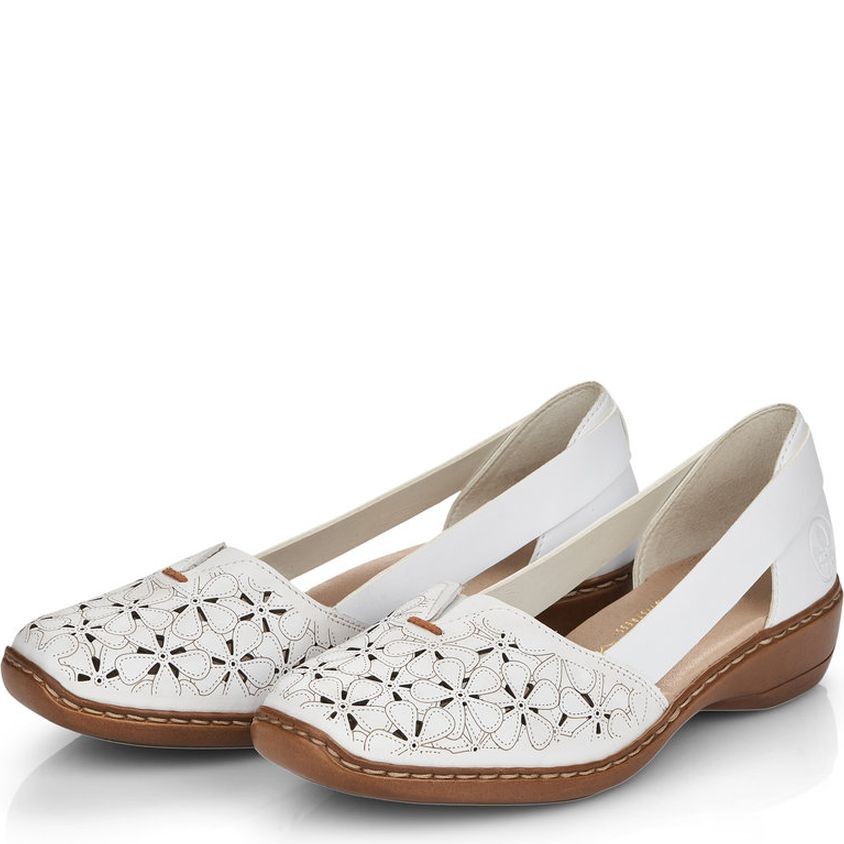 RIEKER Bateliai - moterims, Balta, SANDALS 6