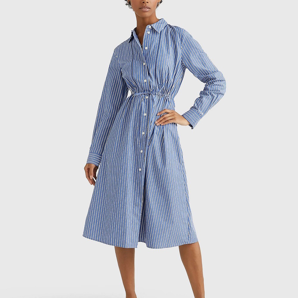 TOMMY HILFIGER Midi suknelė moterims, Marga, Stripe midi shirt-dress 4