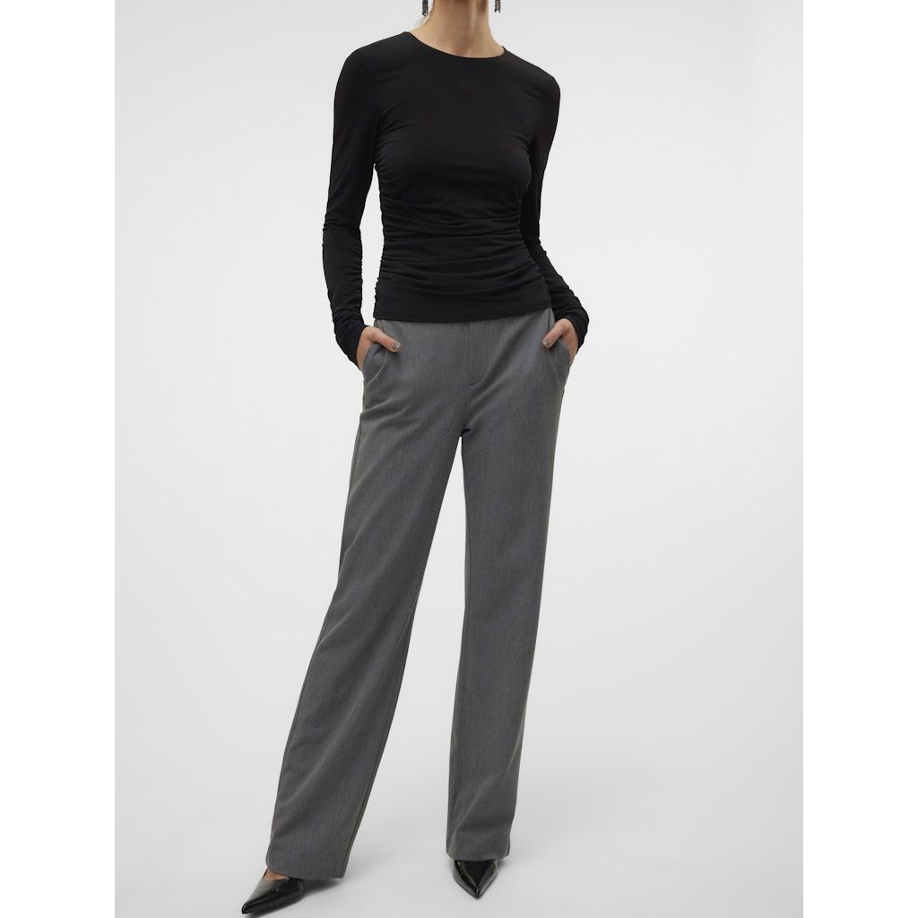 VERO MODA Formalios kelnės moterims, Pilka, Maya straight solid pant 5