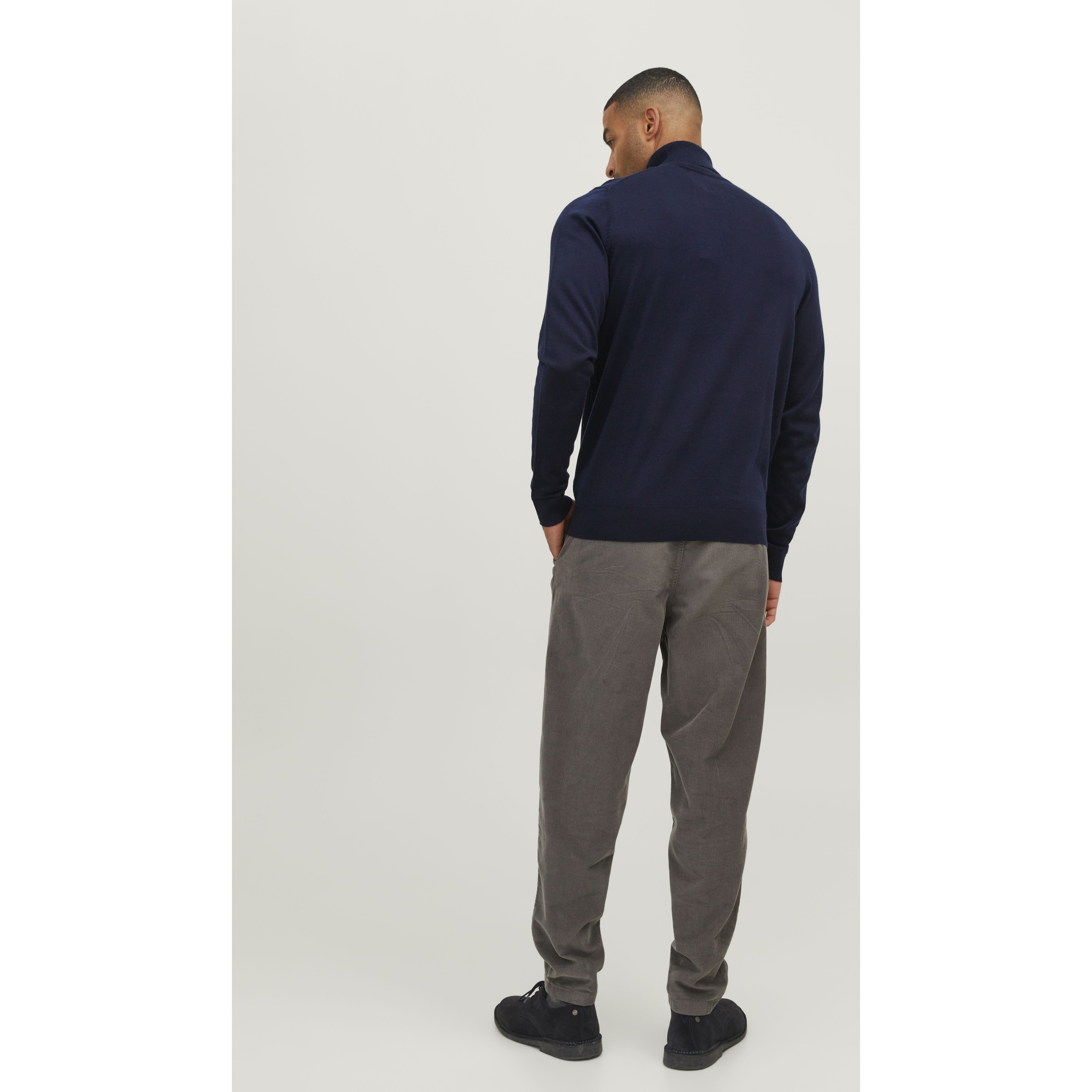 JACK & JONES Megztinis su kaklu vyrams, Mėlyna, Merino knit roll neck 5