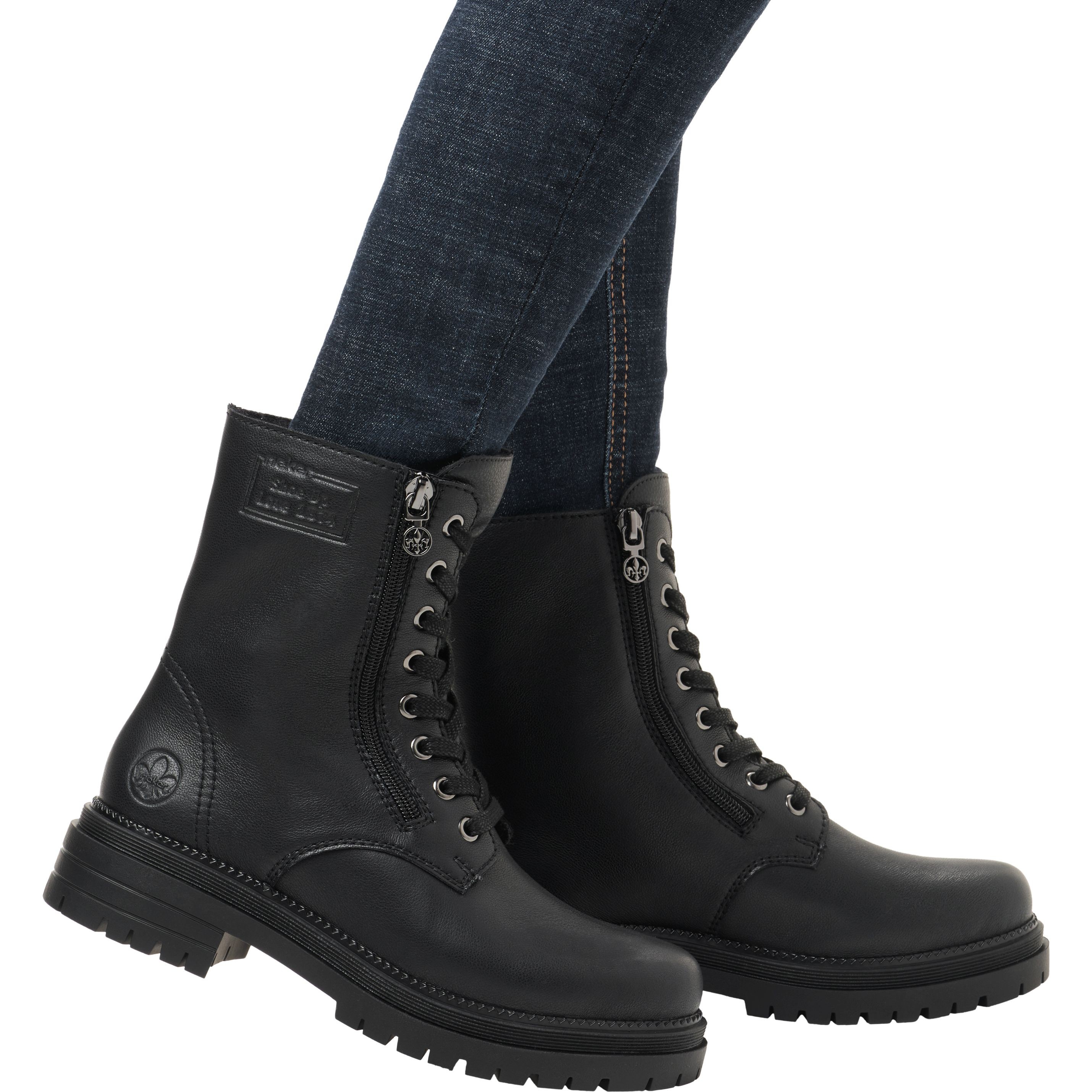 RIEKER Aulinukai moterims, Juoda, Ladies mid height boots 2