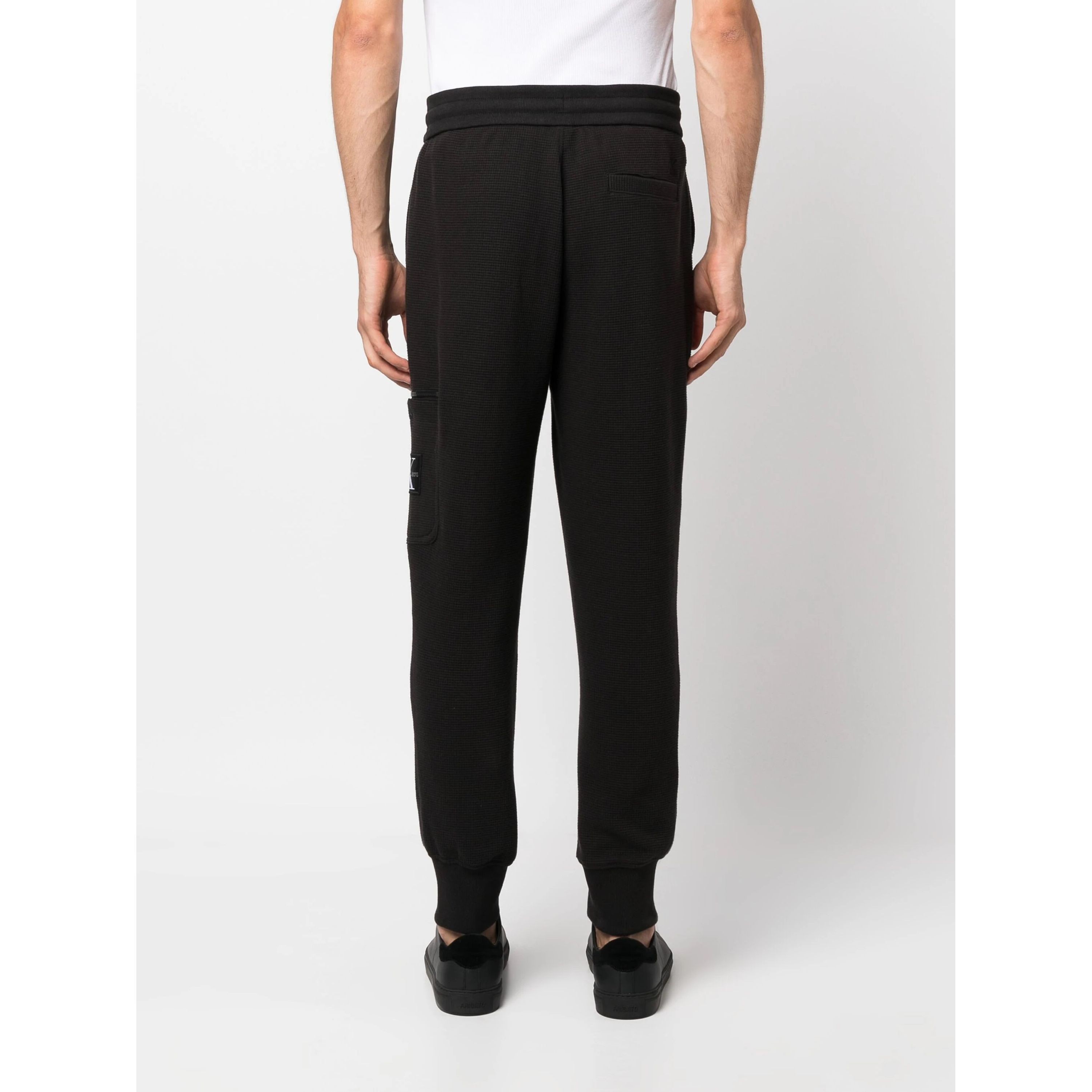 CALVIN KLEIN JEANS Sportinės kelnės vyrams, Juoda, Badge waffle hwk pant 3