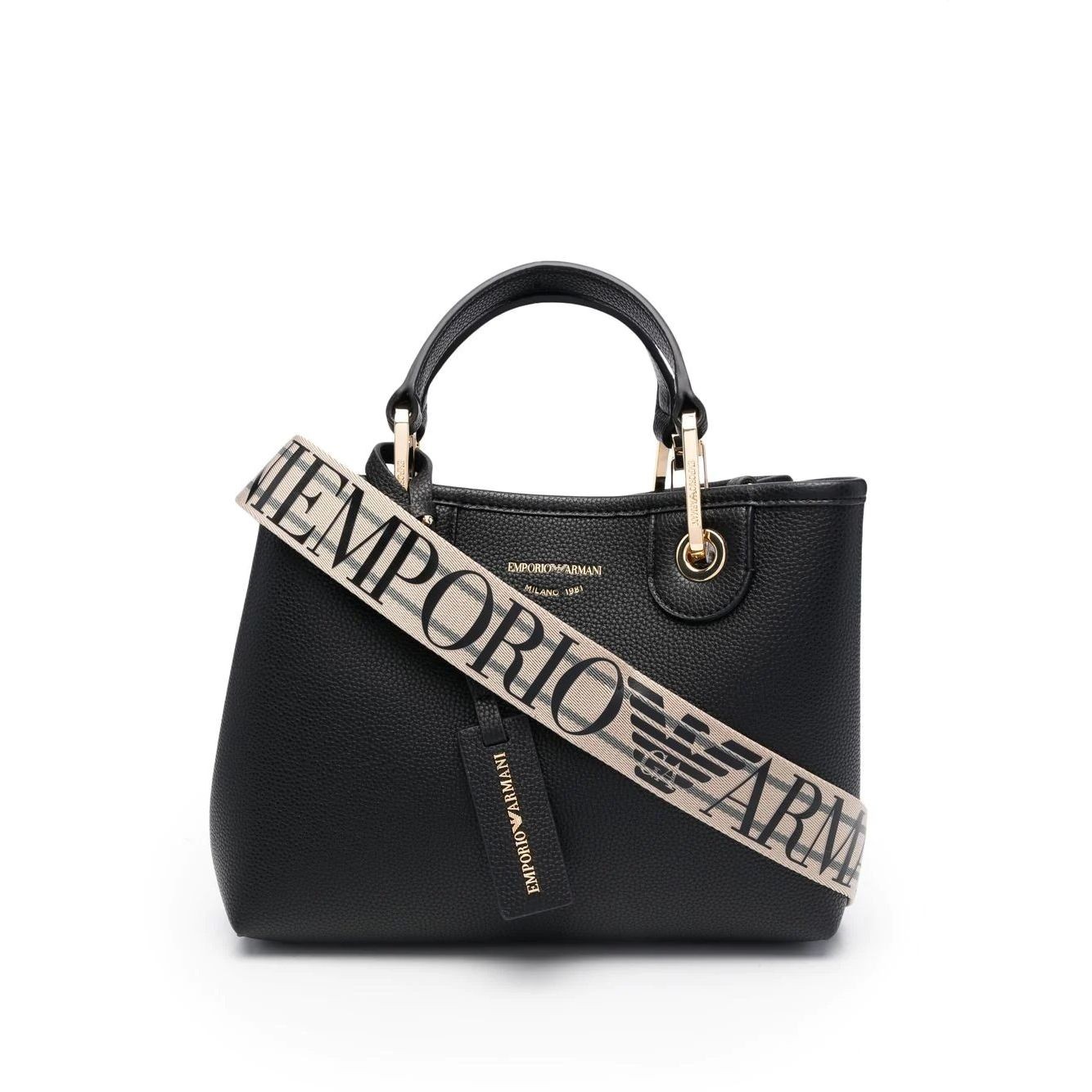 EMPORIO ARMANI Rankinė per petį moterims, Juoda, Shopping bag 1