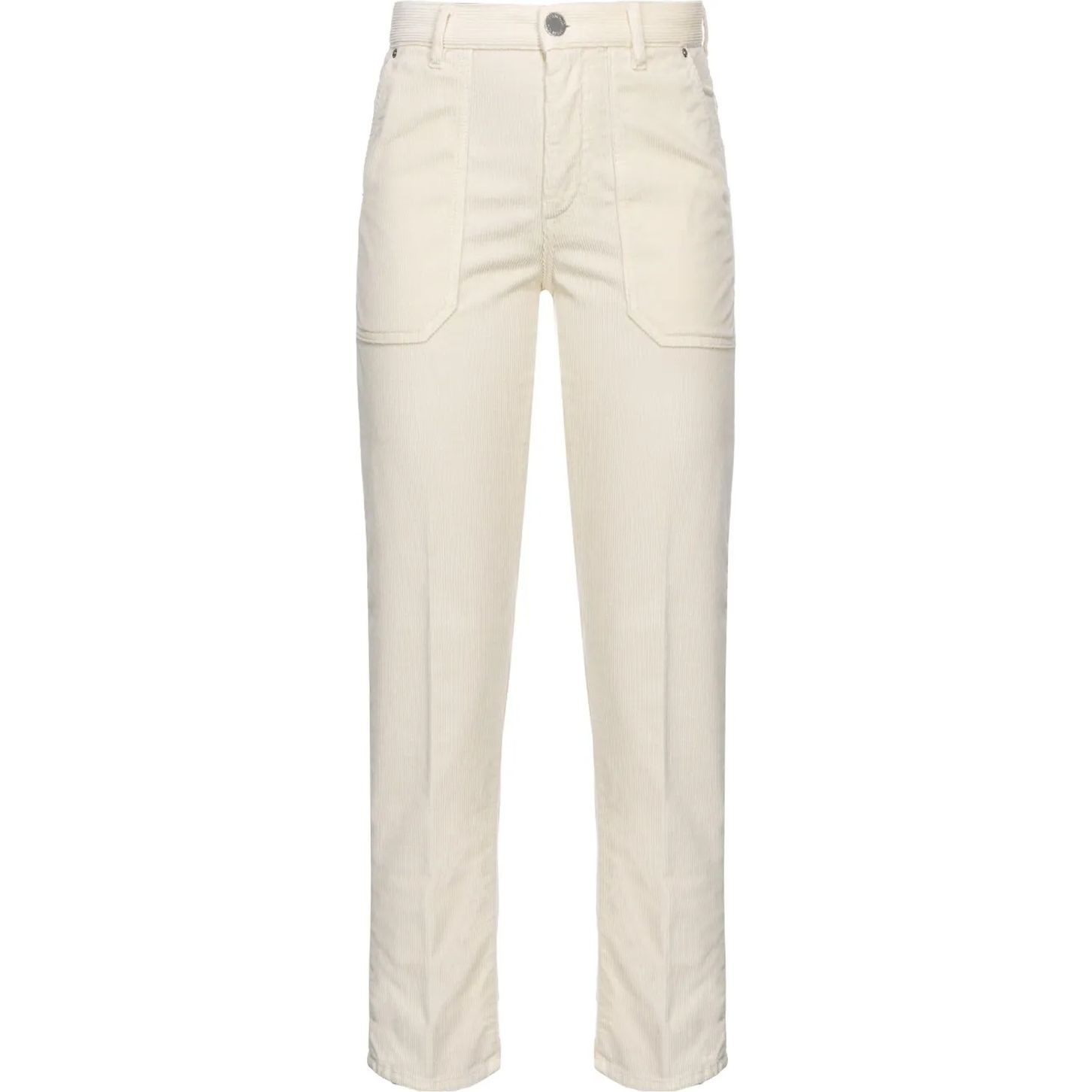 PINKO Kelnės moterims, Balta, Straight-leg corduroy trousers 1