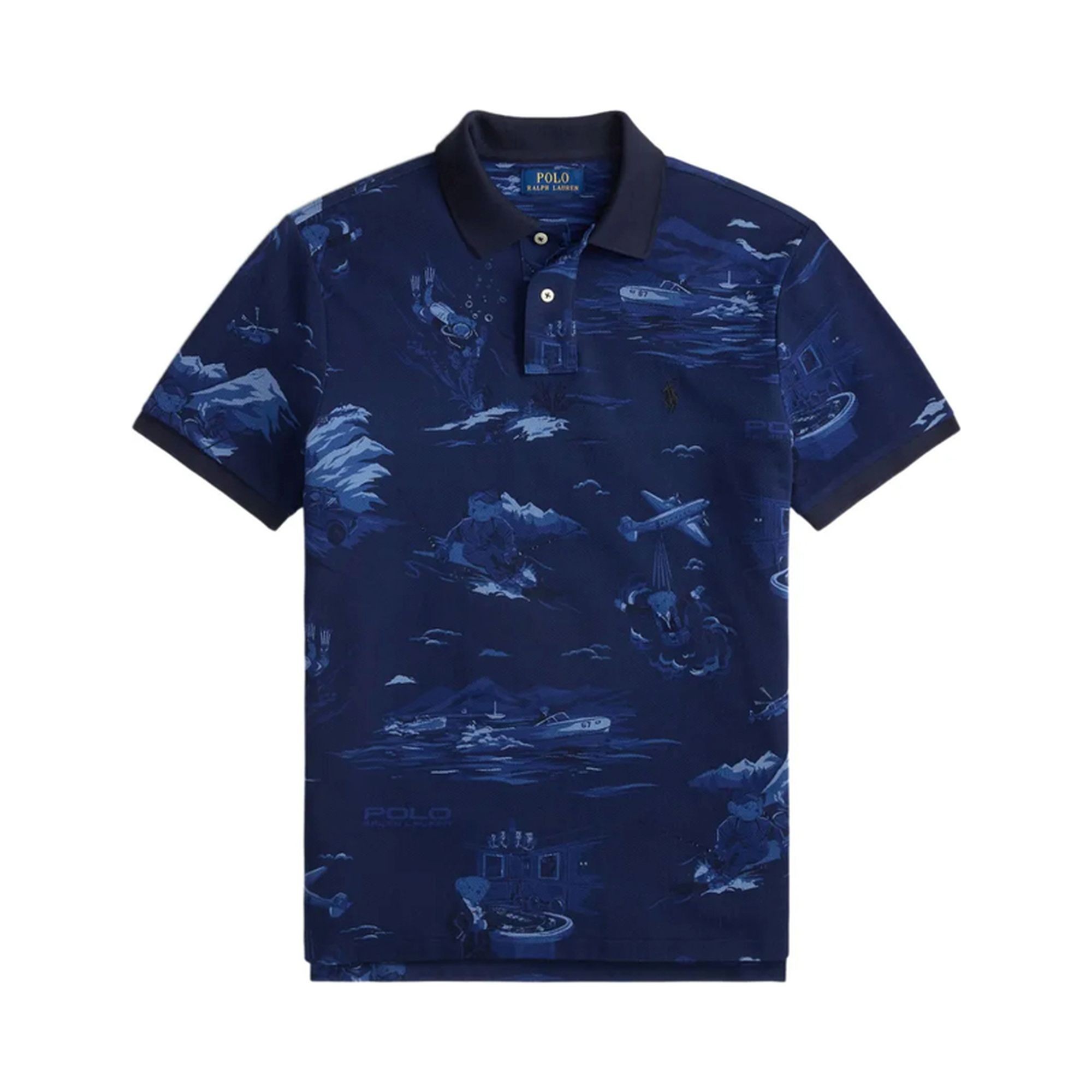 POLO RALPH LAUREN Polo marškiniai trumpos rank. vyrams, Mėlyna, Knit-polo 1