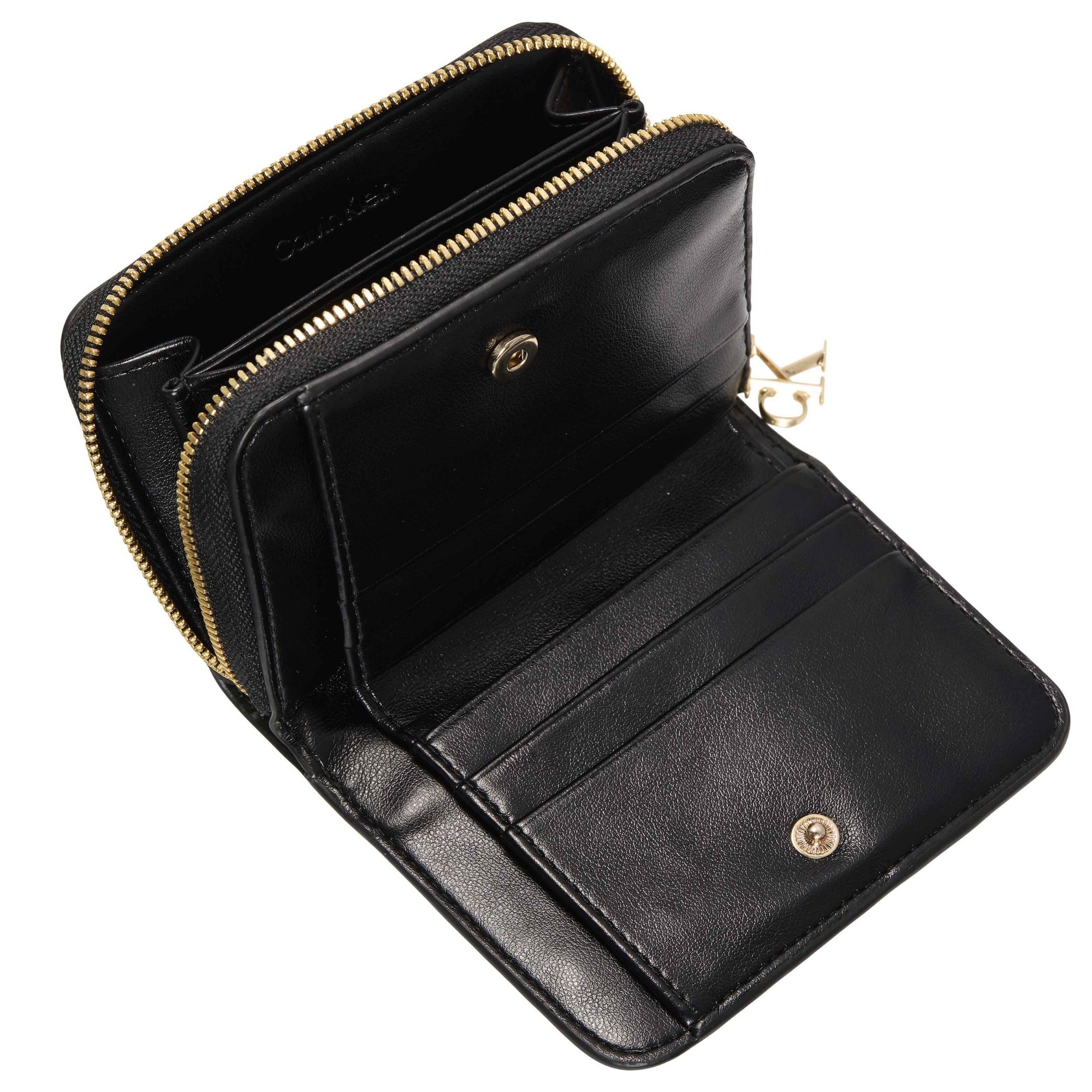 CALVIN KLEIN Piniginė moterims, Juoda, CK medium flap zip around 4