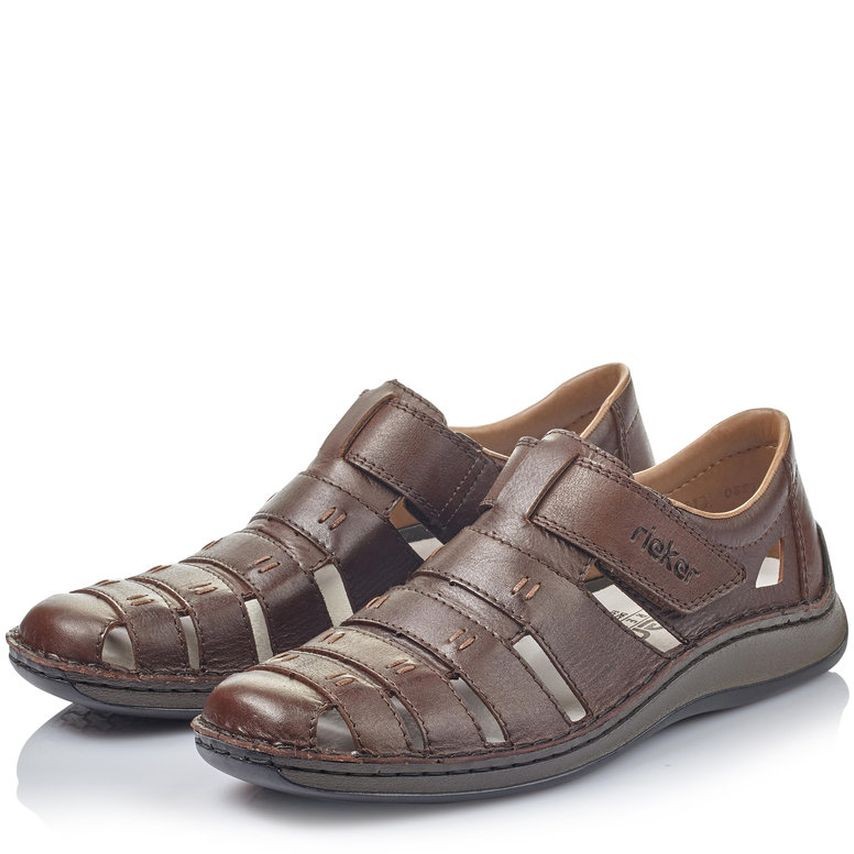 RIEKER Basutės vyrams, Ruda, SANDALS 6