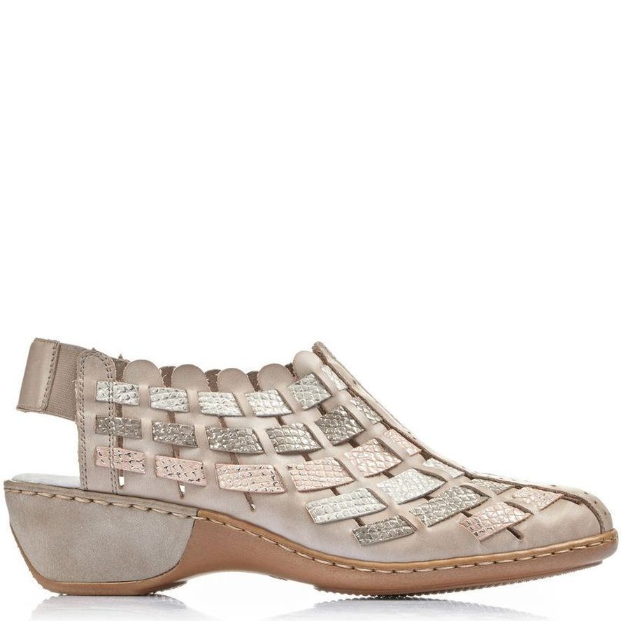 RIEKER Basutės moterims, Smėlio, SANDALS 2