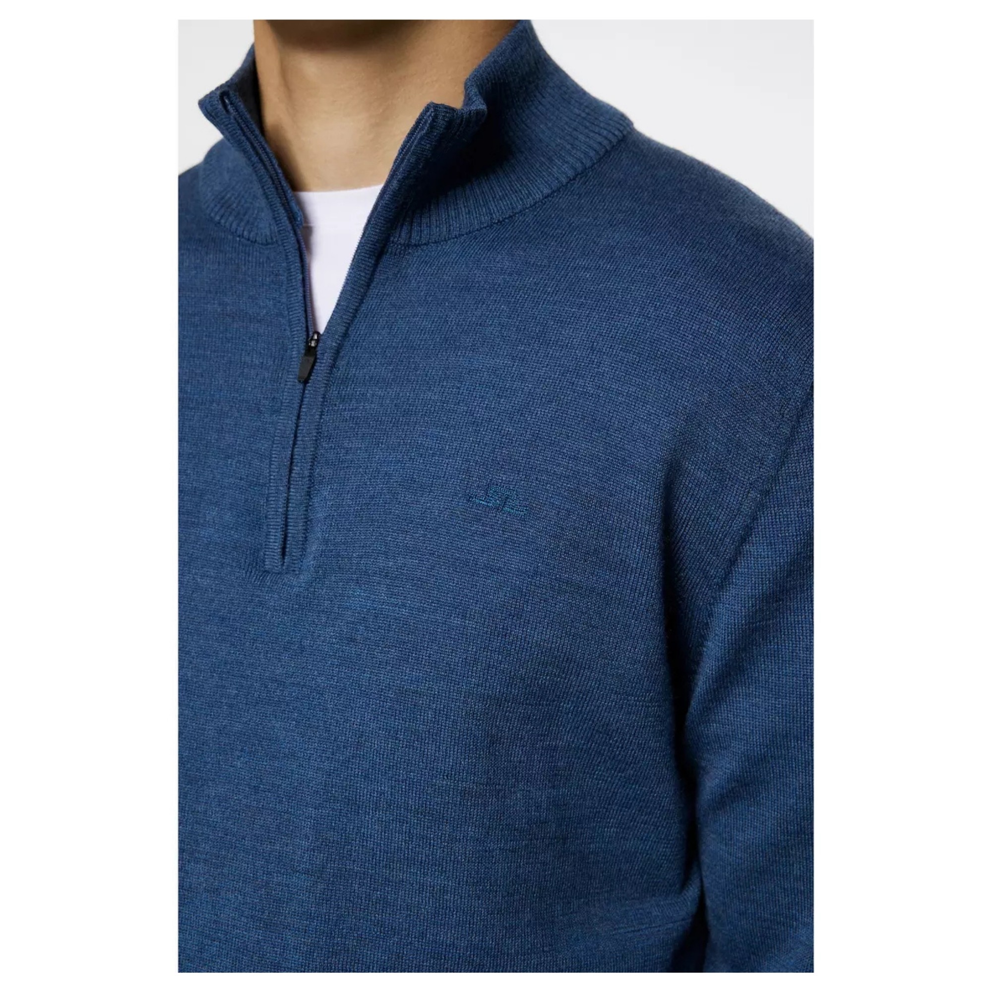 J.LINDEBERG Megztinis vyrams, Mėlyna, Kiyan merino quarter zip 2