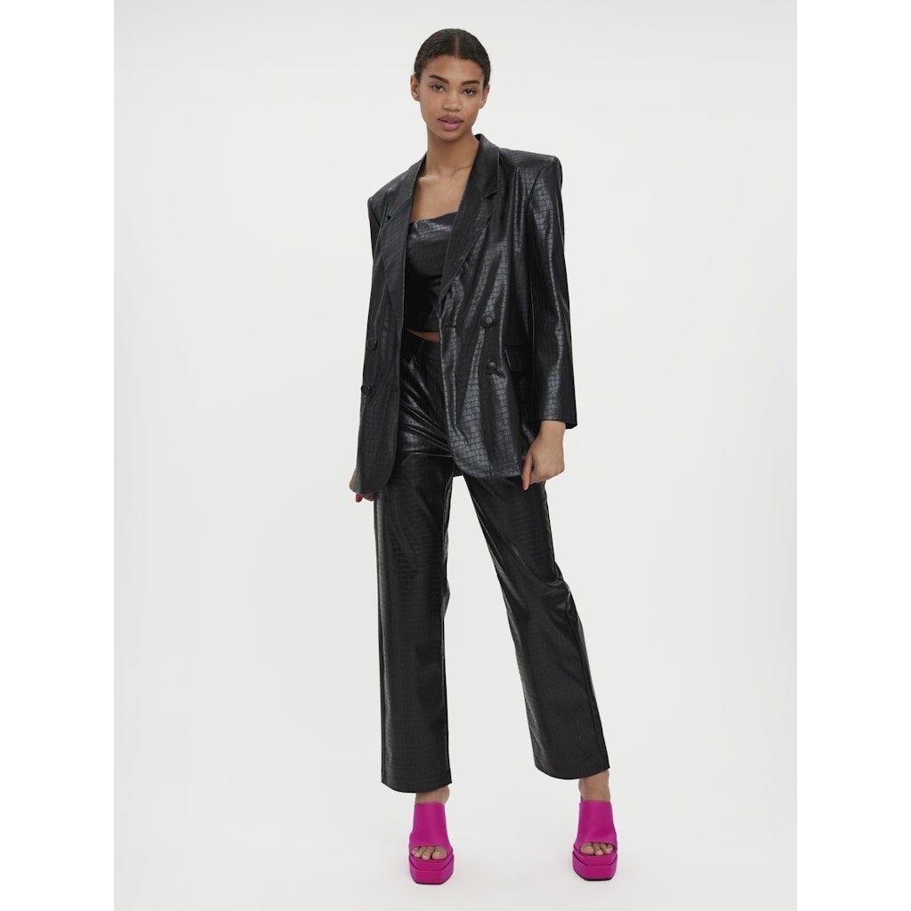 VERO MODA Švarkas moterims, Juoda, VMDAREEN LS PL CROC B 2