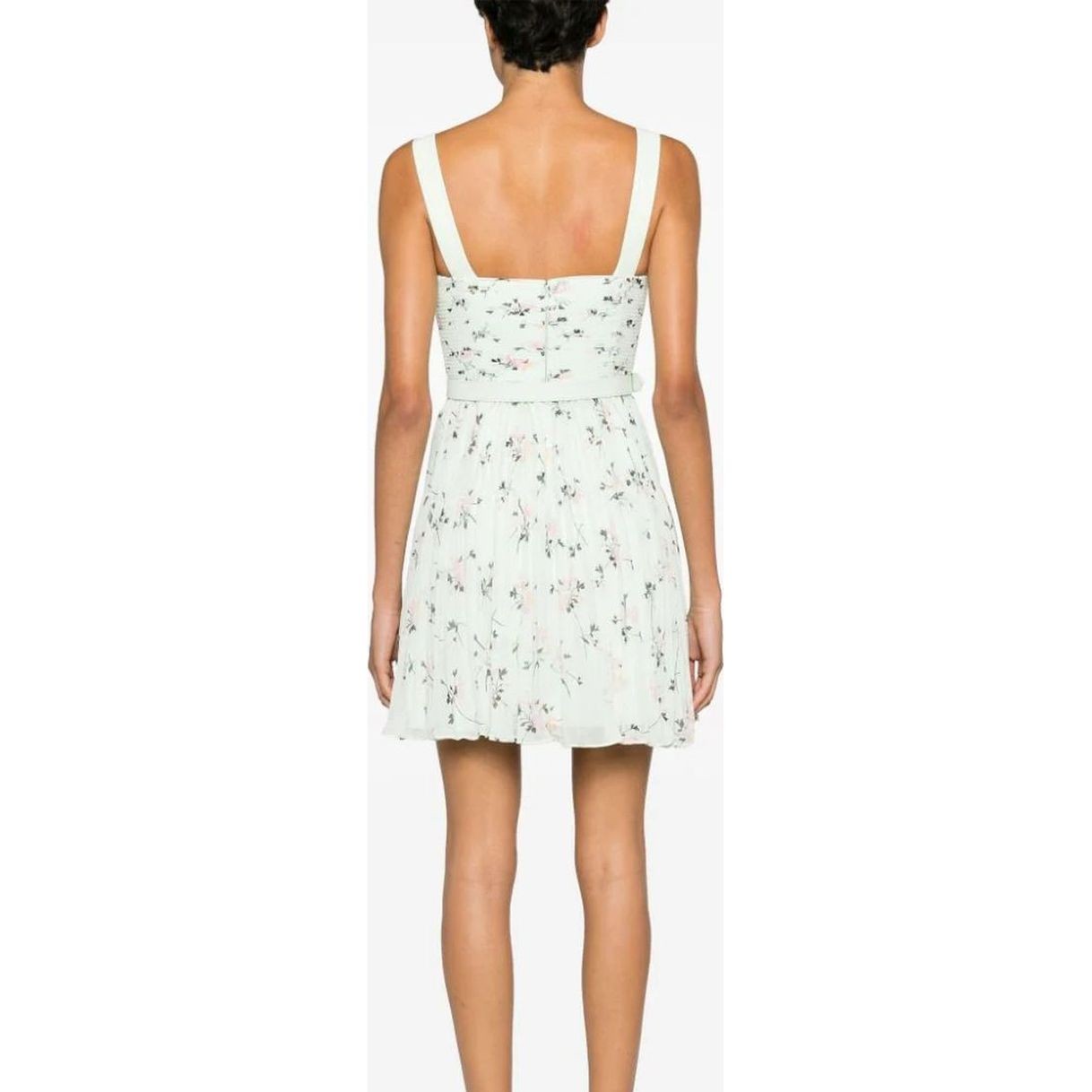 SELF PORTRAIT Mini suknelė moterims, Žalia, Green floral print mini dress 3