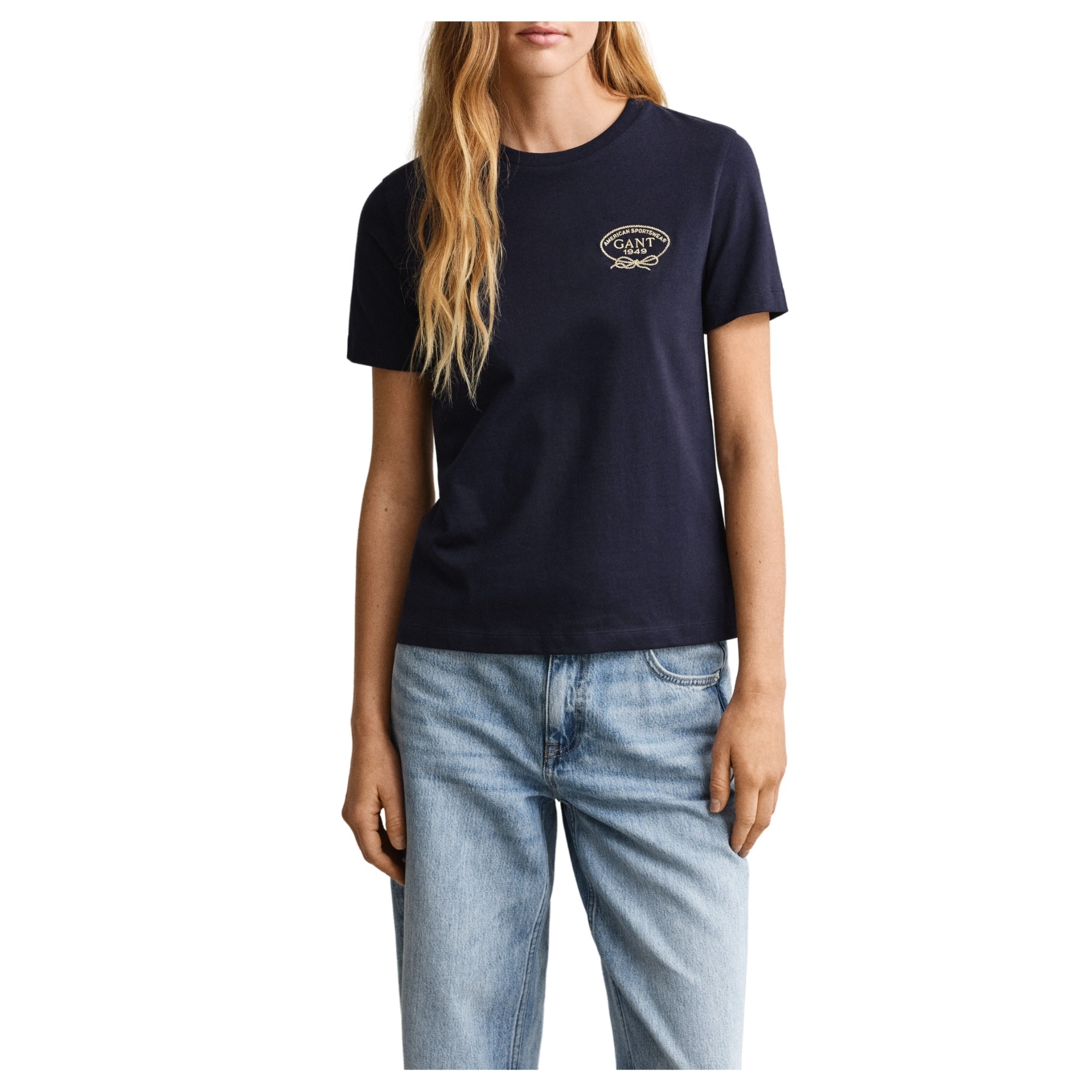 GANT Marškinėliai trump. rankovėmis moterims, Mėlyna, 4201443-433 Tshirts sh 2