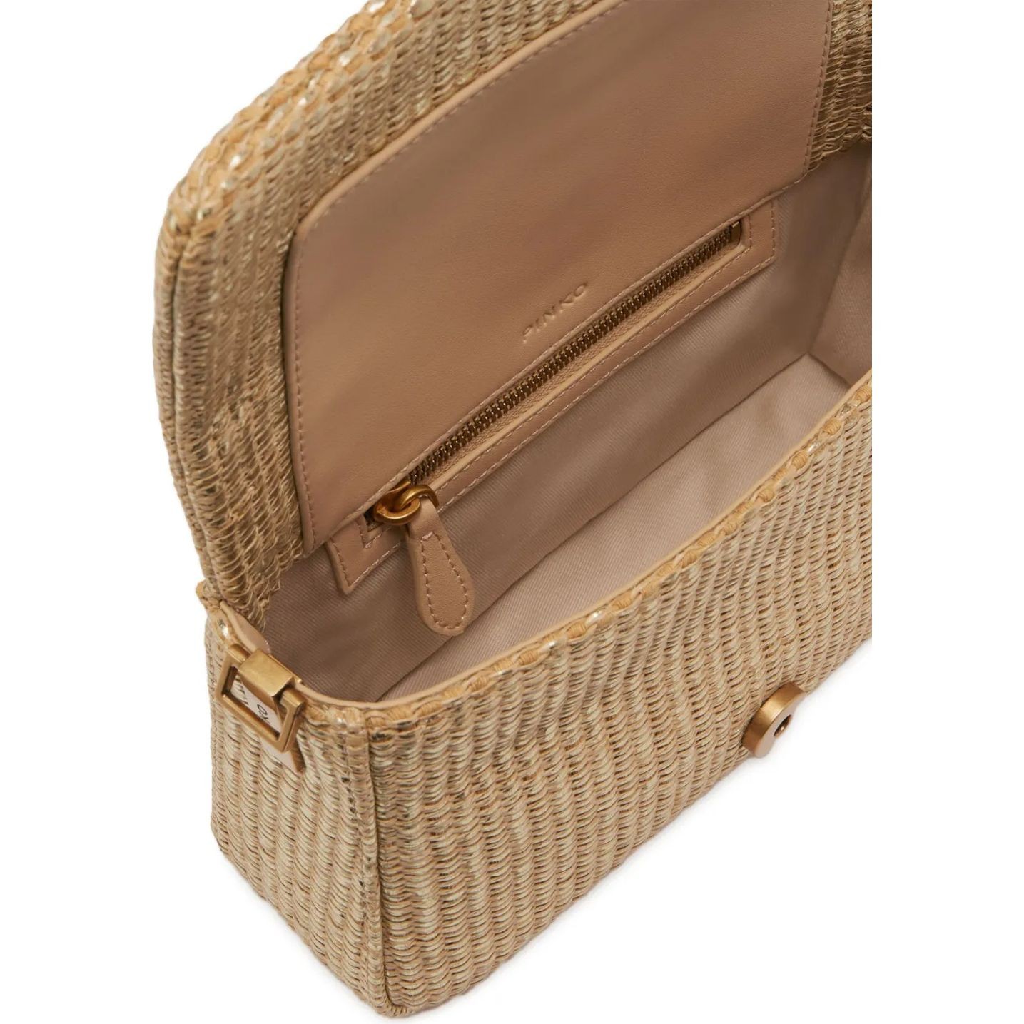 PINKO Rankinė per petį moterims, Auksinė, Love one mini shoulder bag 4