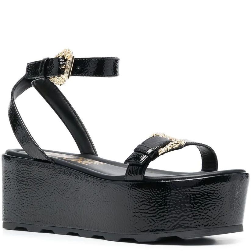 VERSACE JEANS CUTURE Basutės moterims, Juoda, Fondo mallory sandals 1