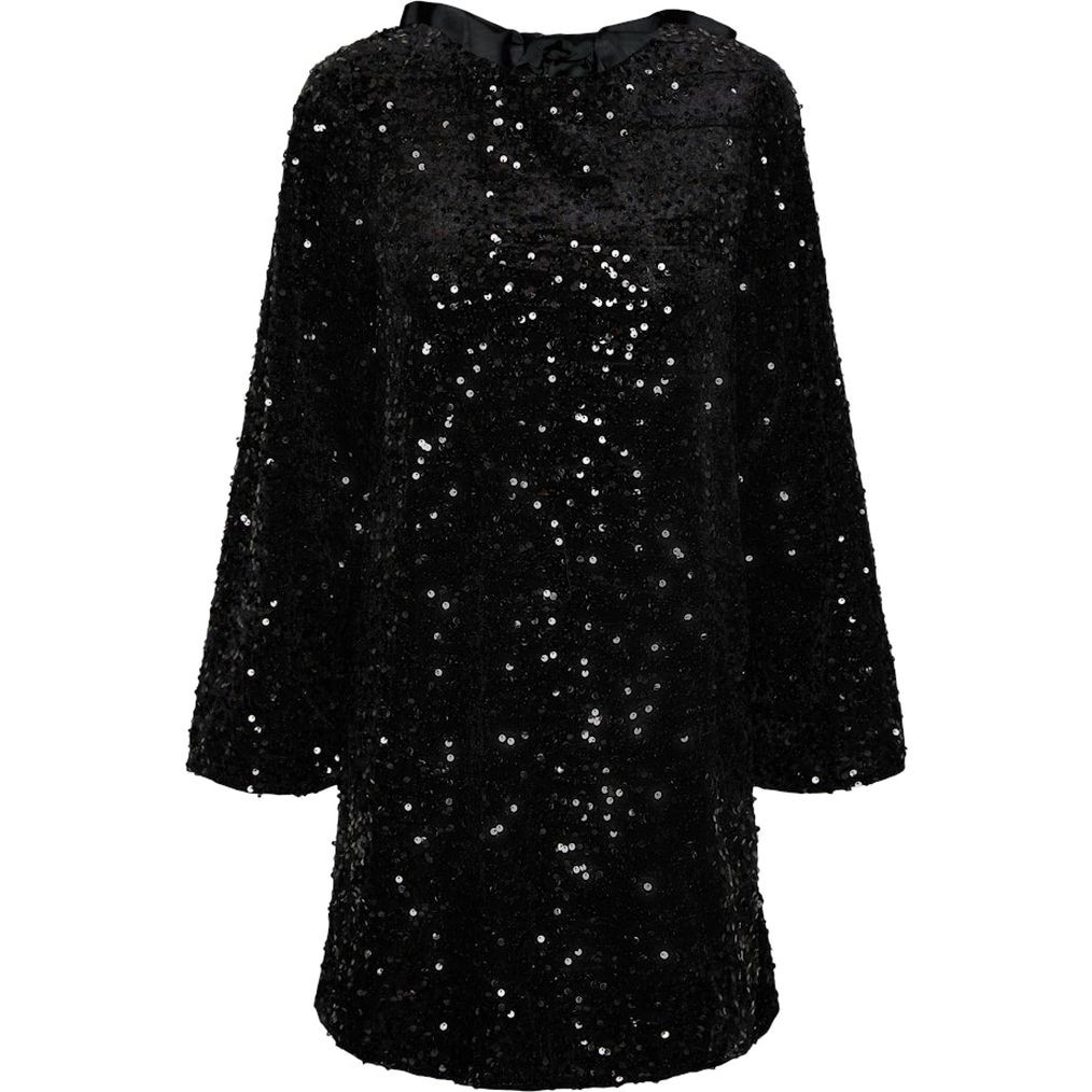 PIECES Mini suknelė moterims, Juoda, Kam deep back bow dress 1