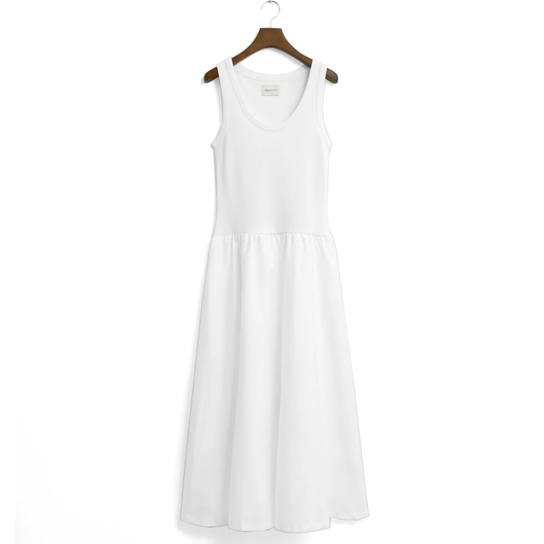 GANT Midi suknelė moterims, Balta, Jersey woven midi dress 1