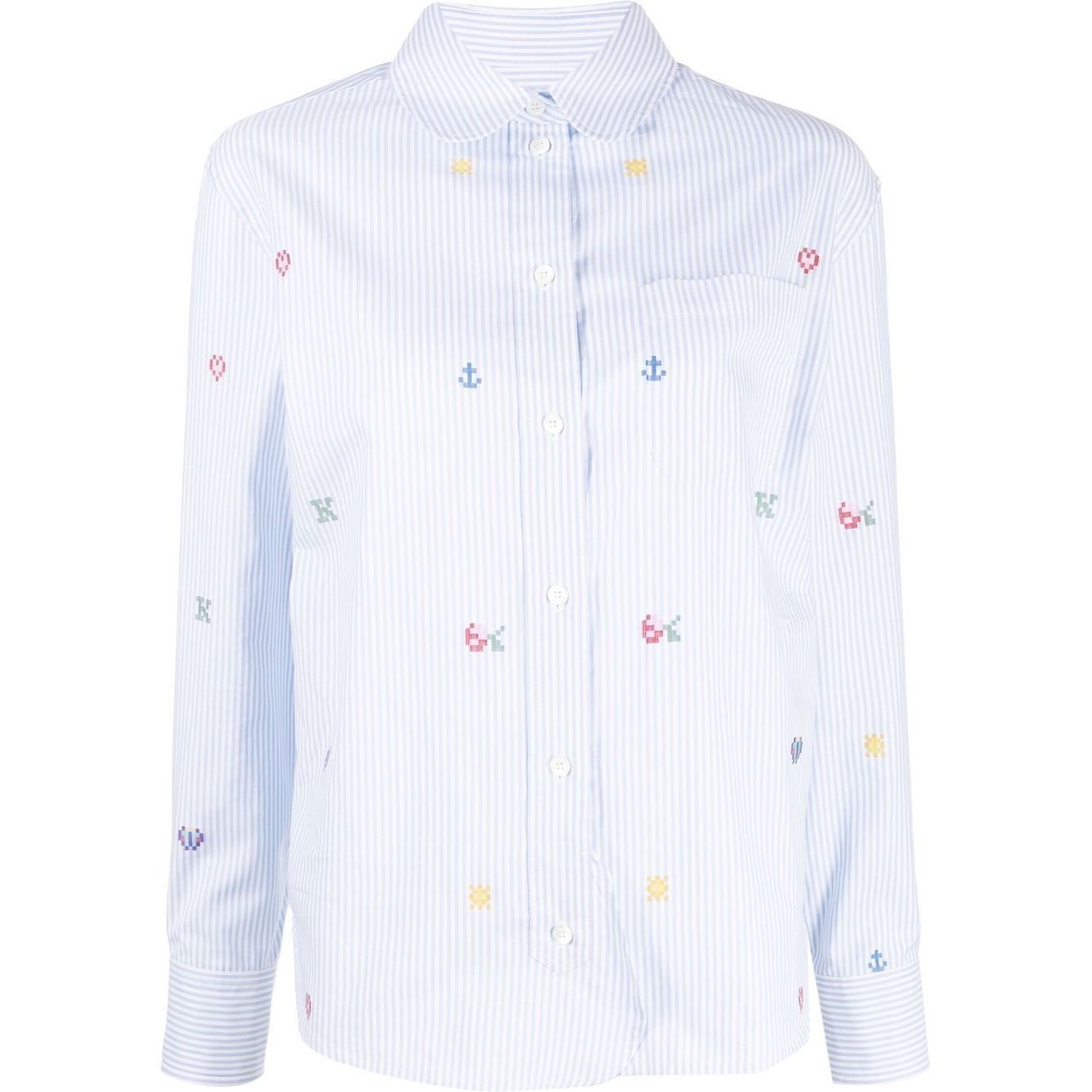 KENZO Marškiniai ilgomis rankovėmis moterims, Mėlyna, Oversized sailor shirt