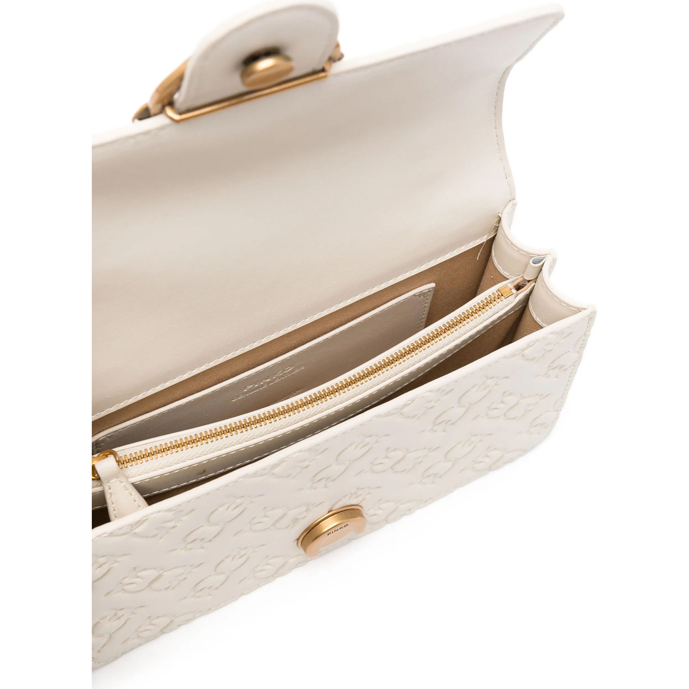 PINKO Rankinė per petį moterims, Balta, Love one mini shoulder bag 4