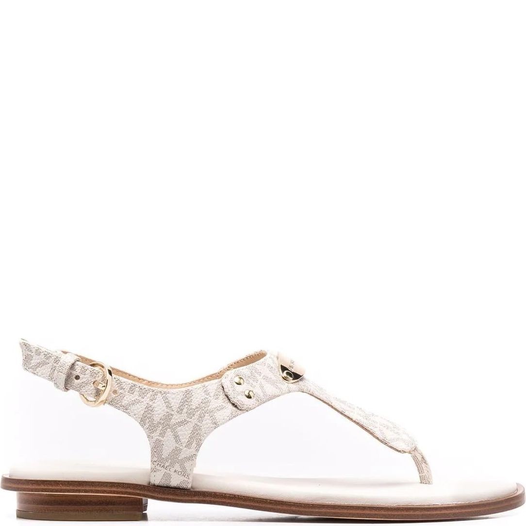 MICHAEL KORS Basutės moterims, Smėlio, Mk plate thong sandals 2