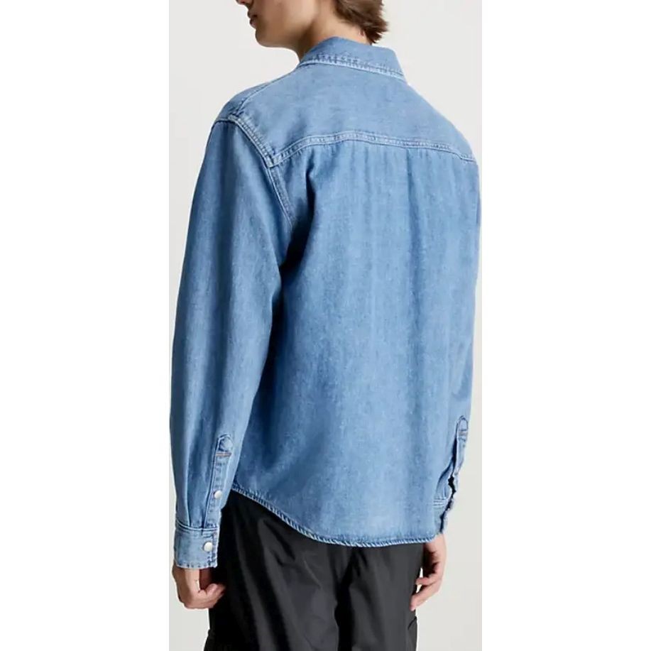 CALVIN KLEIN JEANS Marškiniai ilgomis rankovėmis vyrams, Mėlyna, L/s shirt 3
